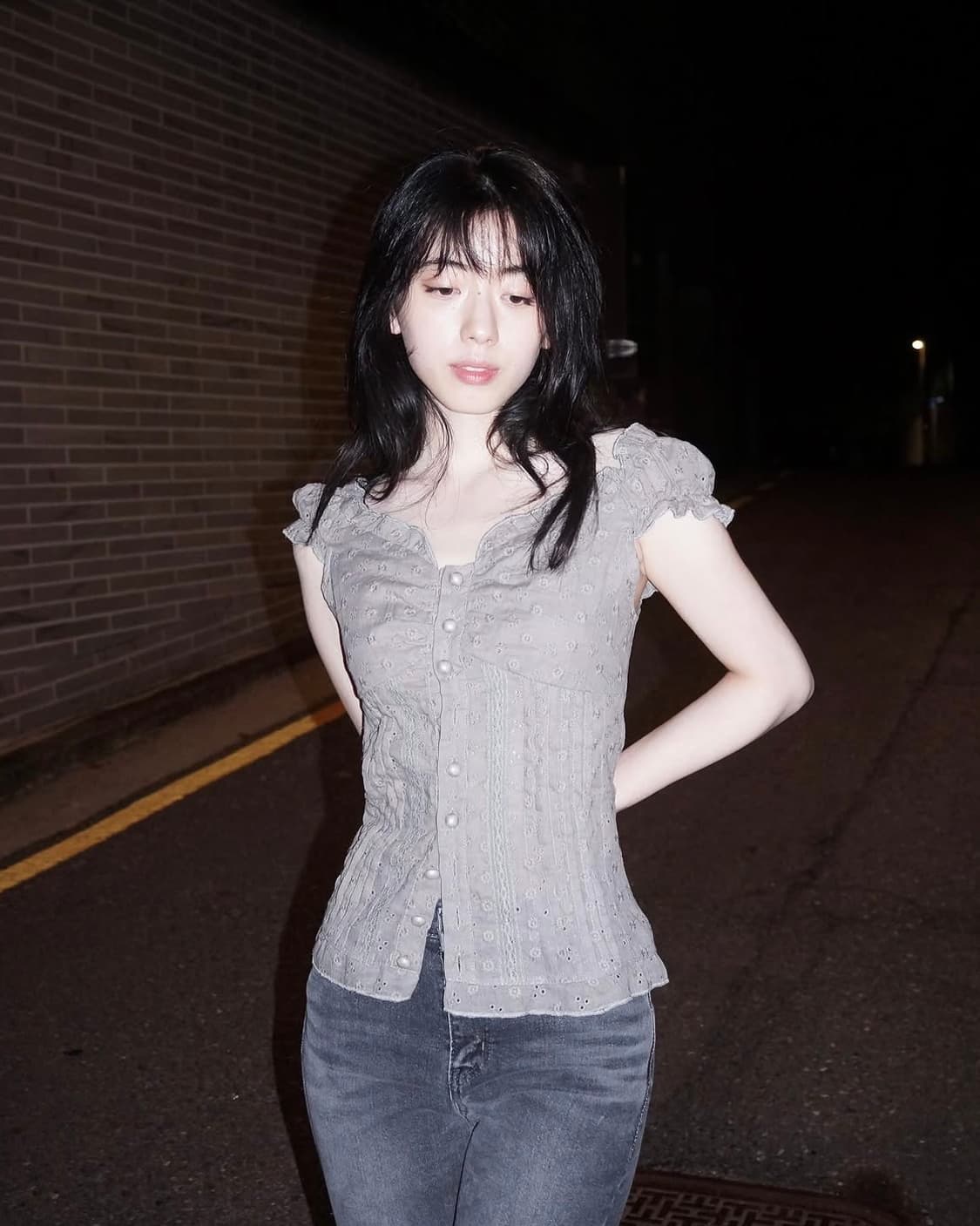 빈티지 잔꽃 블라우스 그레이 카메빈티지 상품이미지2