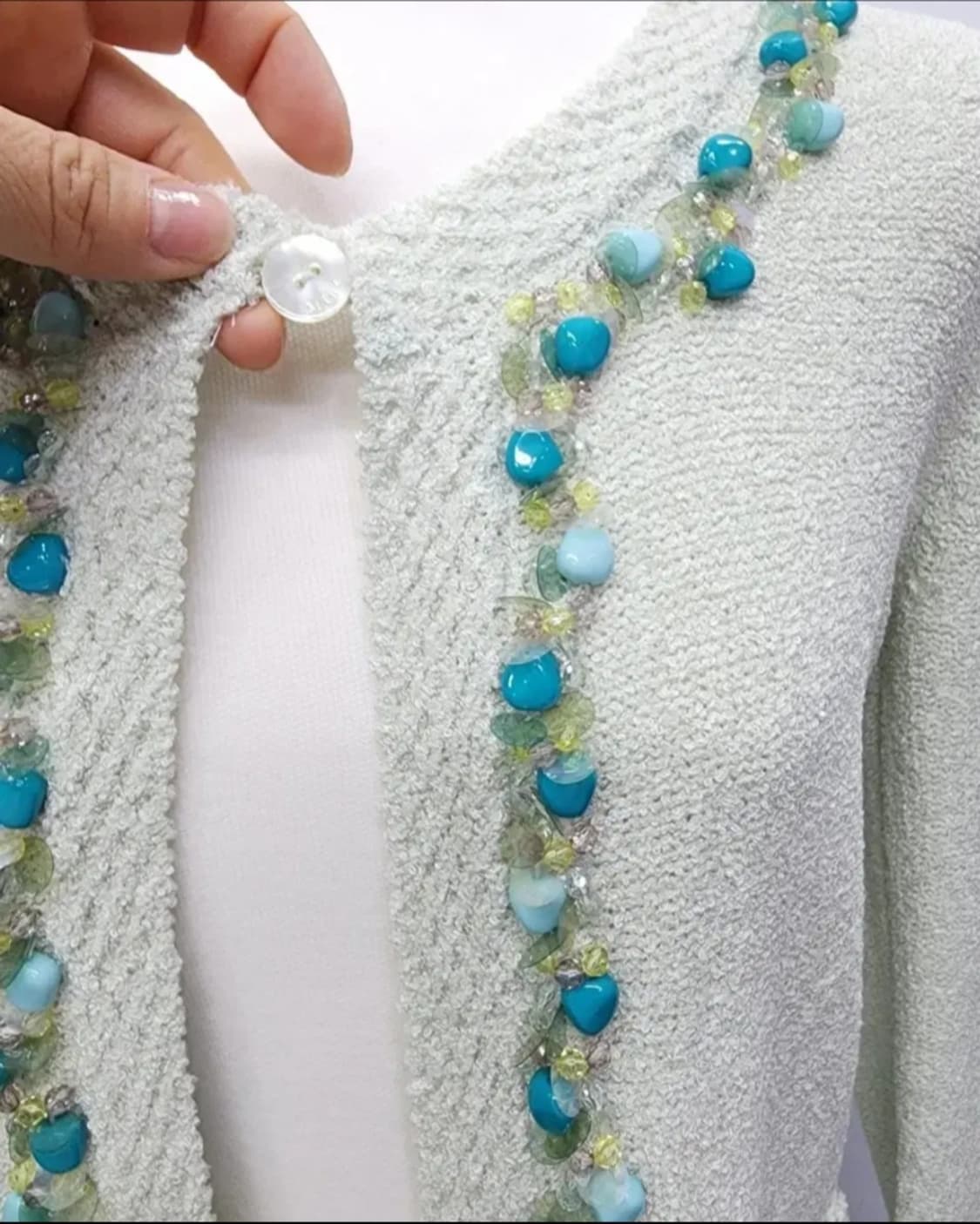 마인 비즈 장식 가디건 55 상품이미지2