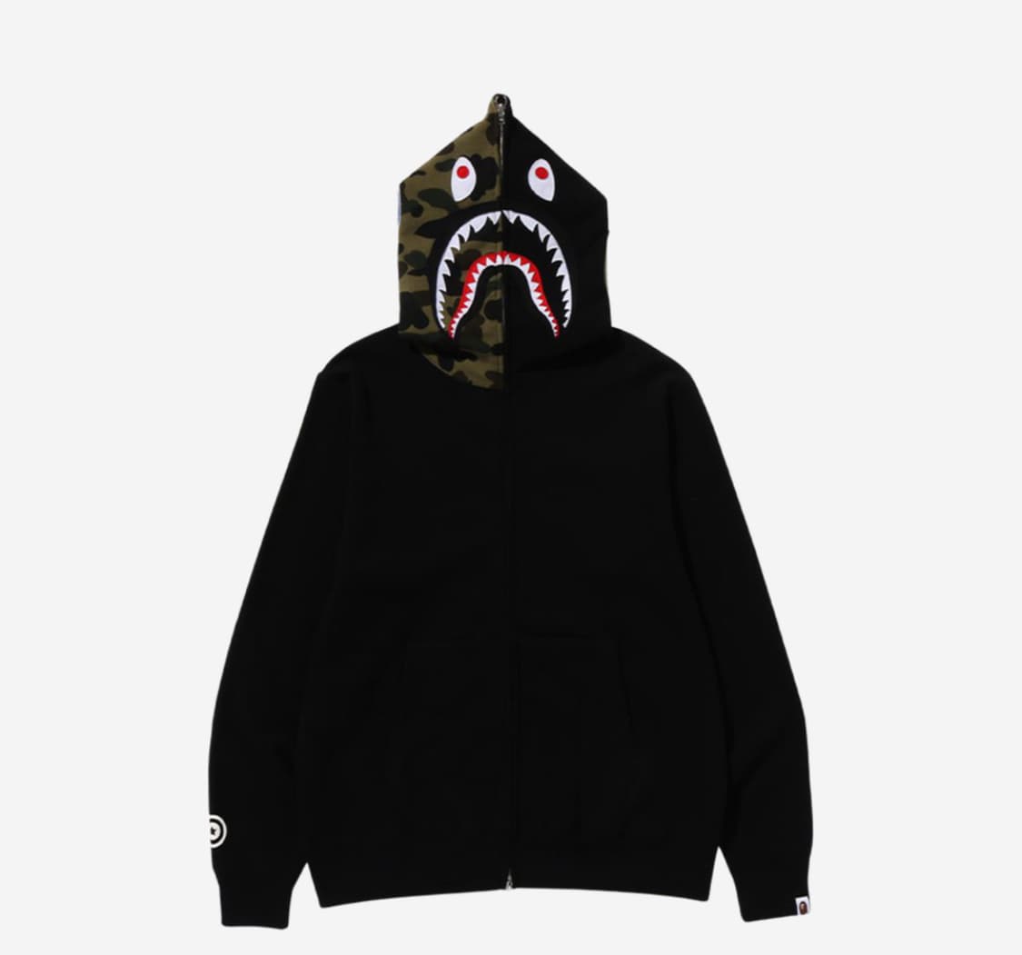 BAPE Shark Full Zip Hoodie Black 상품이미지1
