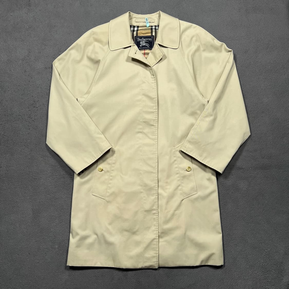 90's 버버리 싱글 베이지 트렌치 코트 상품이미지2