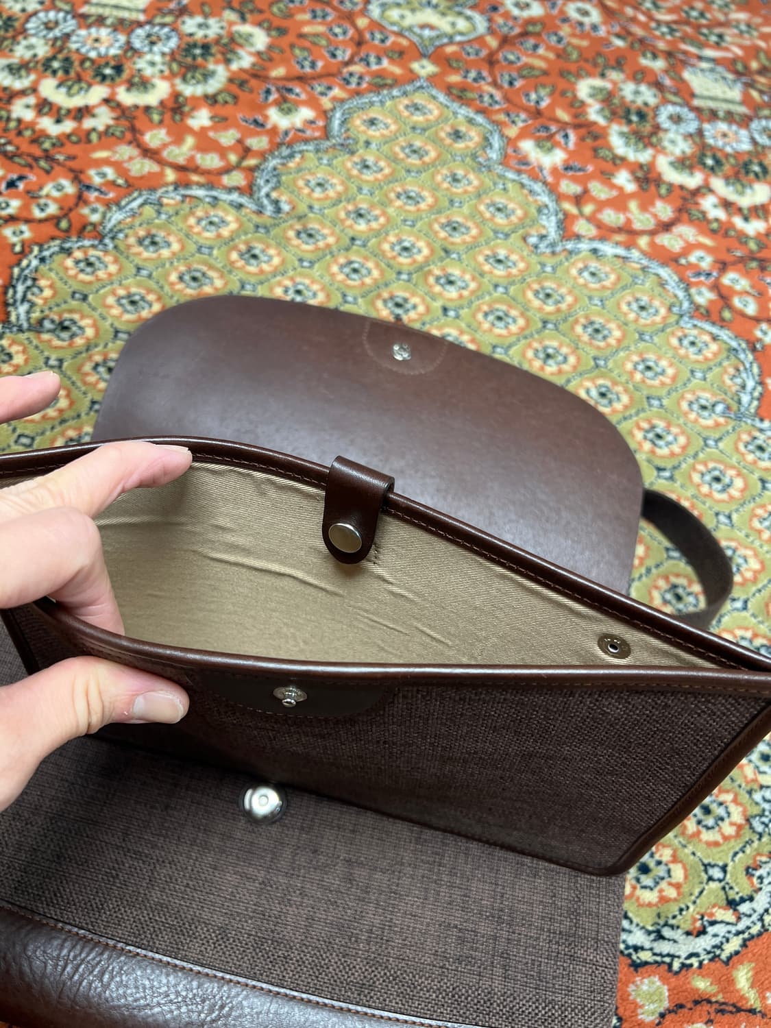 [FREE] 헤비츠(Hevitz) 가죽 캔버스 콤비 숄더백 상품이미지5