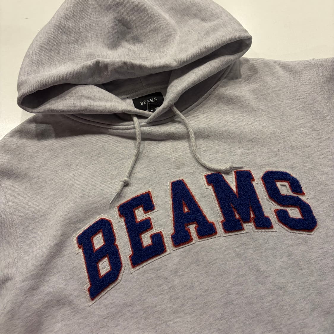 [M] 빔즈 BEAMS 양털 로고 회색 후드티 C858 상품이미지3