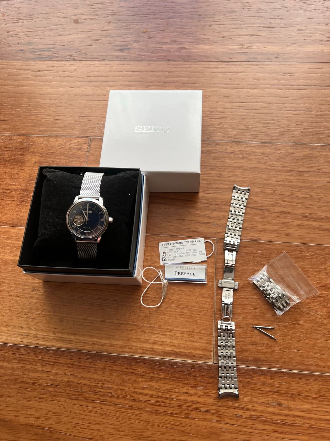 세이코 프레사지 오픈하트 오토매틱 청판 로만인덱스 34mm 남녀공용 상품이미지3