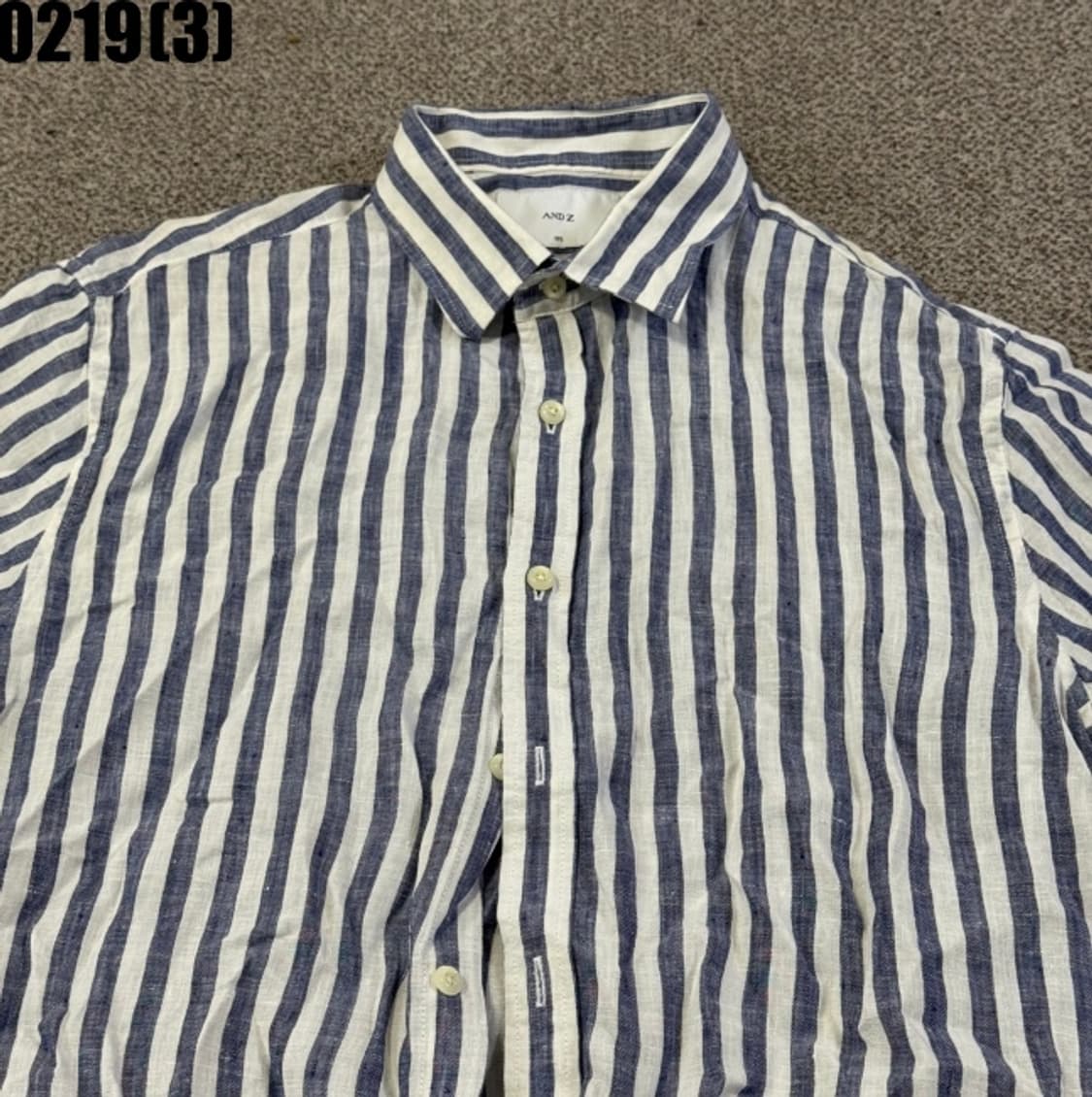 AND Z 스트라이프 반팔 셔츠 상품이미지2