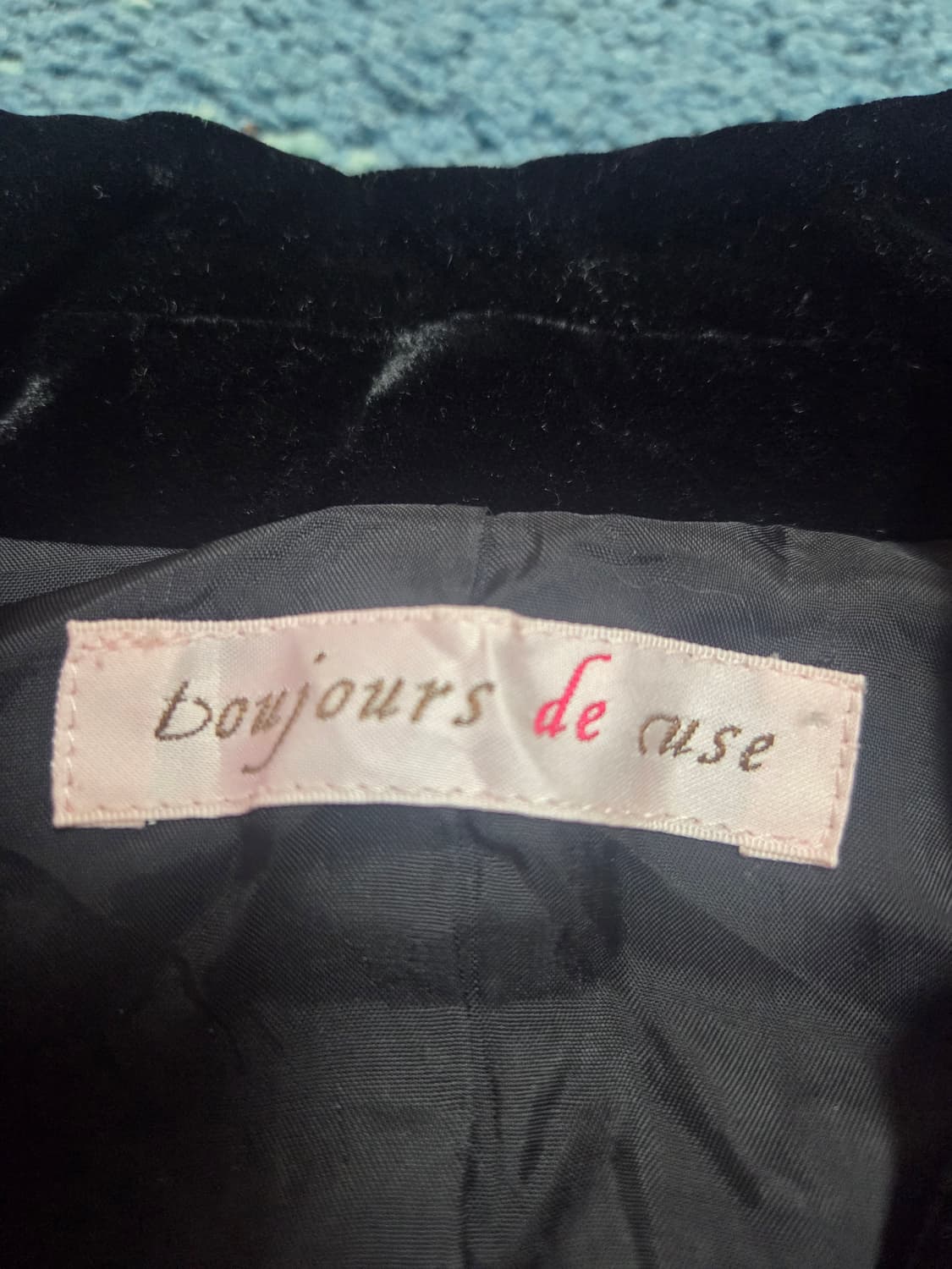 블랙 벨벳 블레이저 자켓  boujours de cuse 상품이미지2