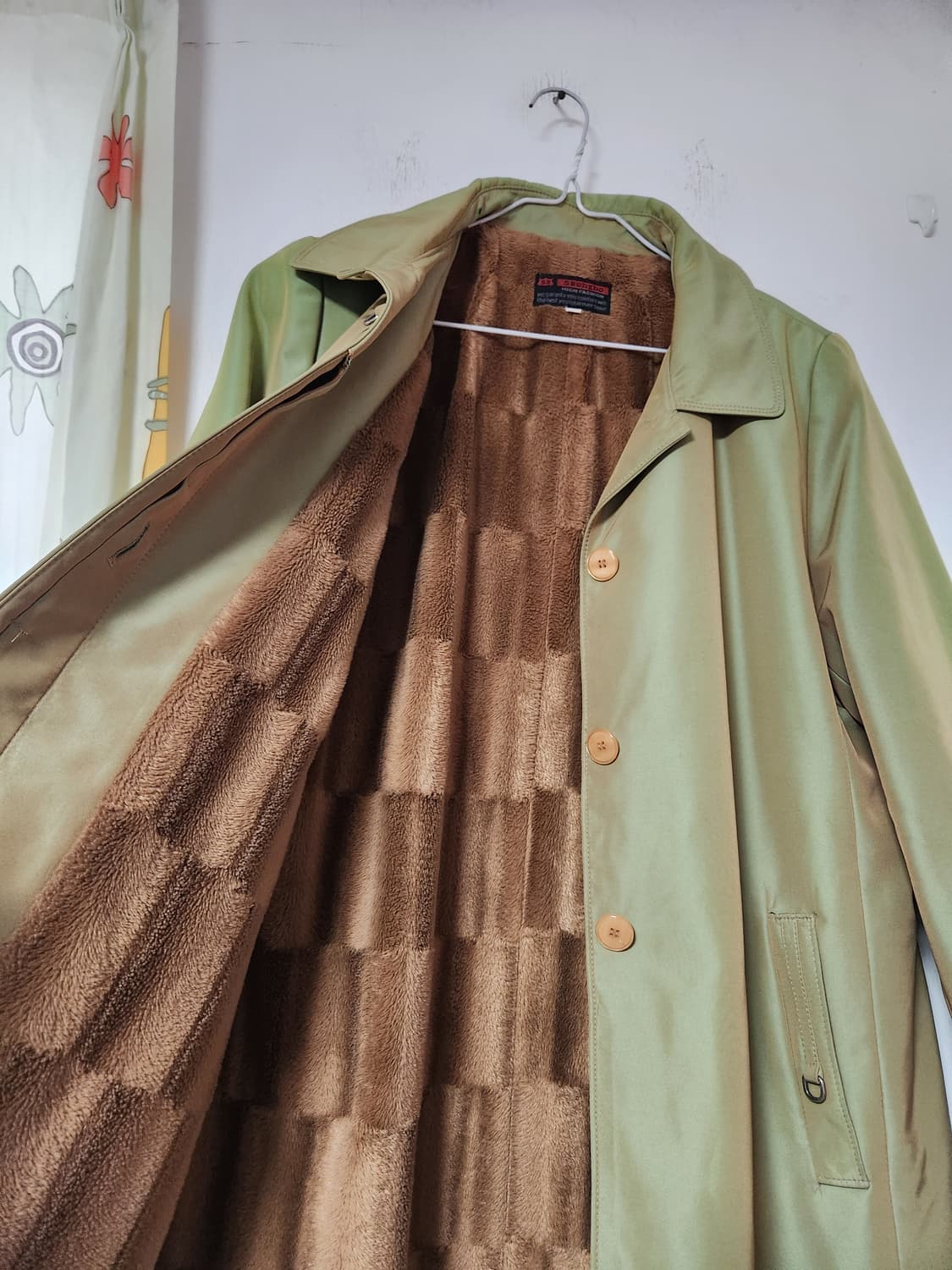 시니어용 올리브 그린 간절기 코트 66~77 상품이미지4