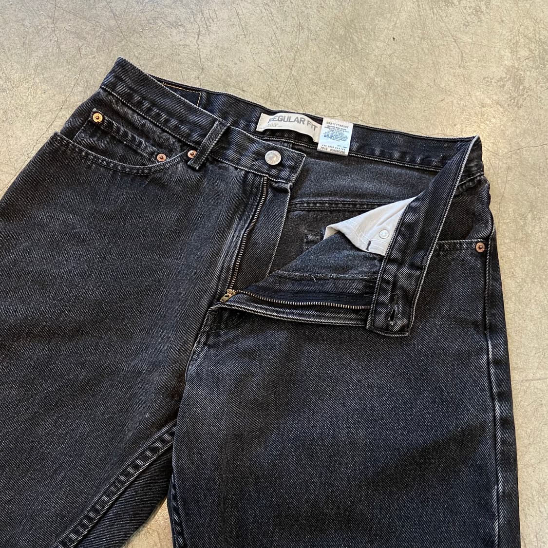 (32)00s 빈티지 리바이스 505 블랙진 핸드워크 상품이미지7