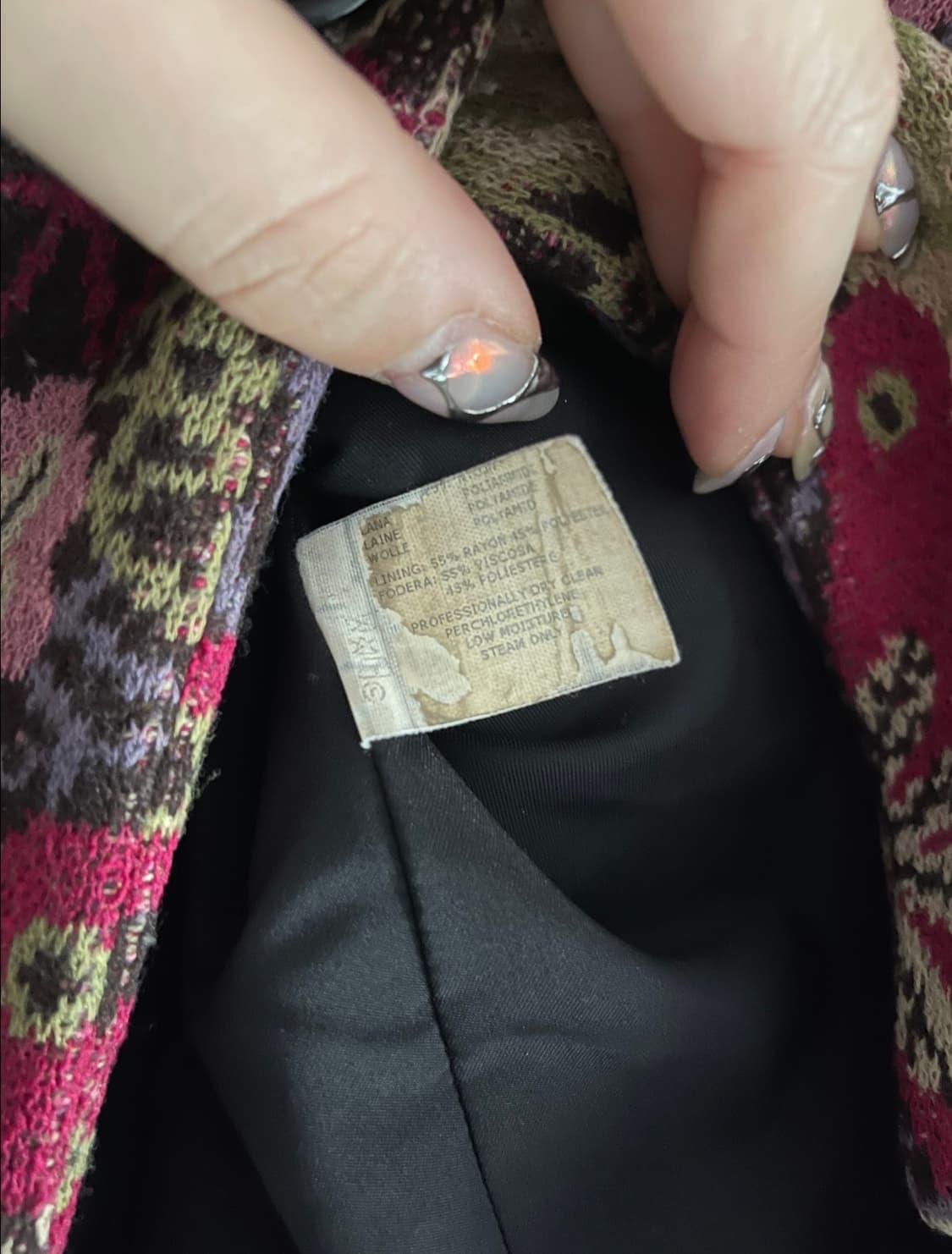 미쏘니 플라워 패턴 울 자켓 코트 상품이미지4