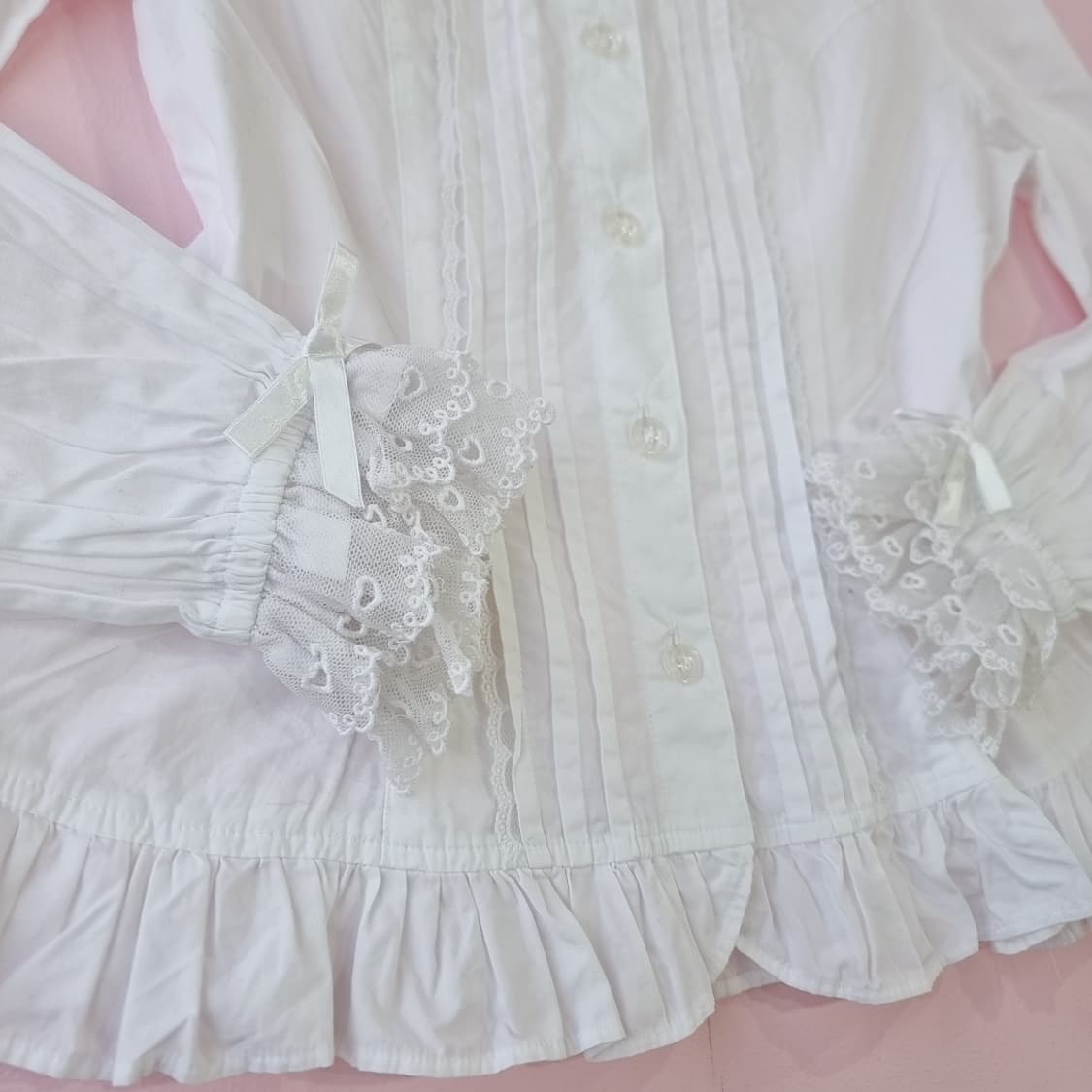 엔젤릭 프리티(Angelic Pretty) 화이트 레이스 리본 블라우스 상품이미지4