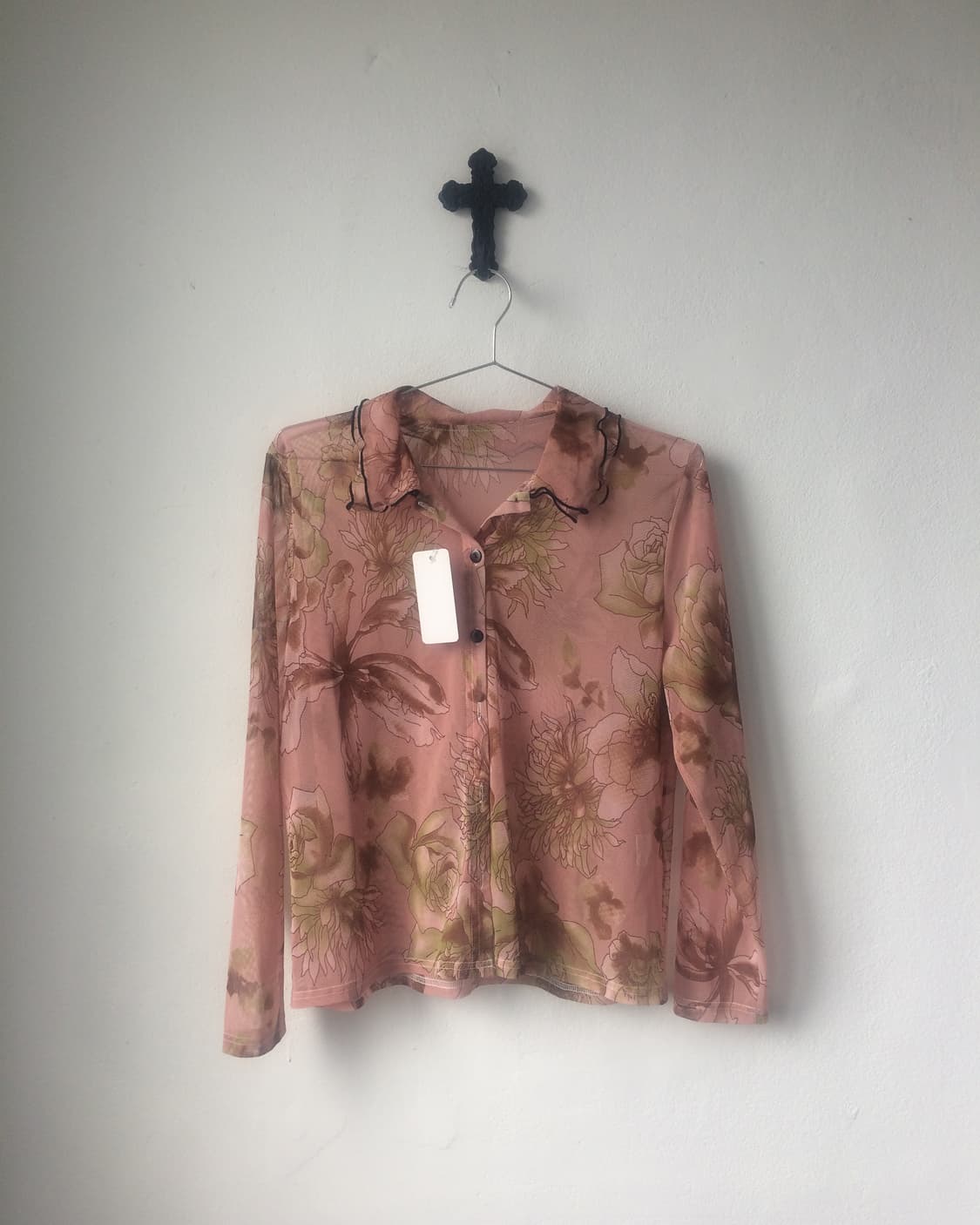 flower pattern mesh blouse 상품이미지2