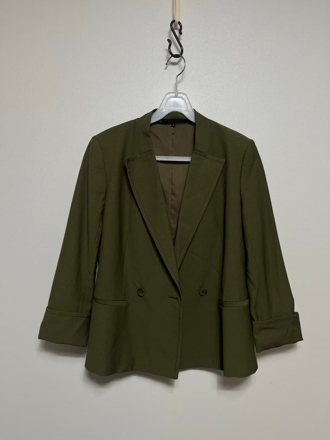 Theory 띠어리 카키색 더블 브레스트 자켓 0사이즈 상품이미지1