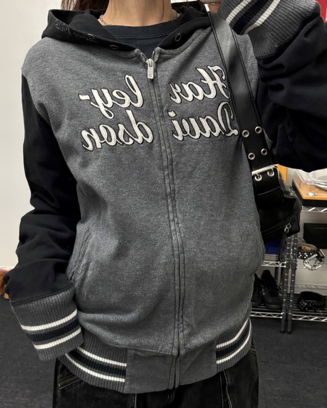 할리데이비슨 빅로고 컬러블럭 후드집업 상품이미지2