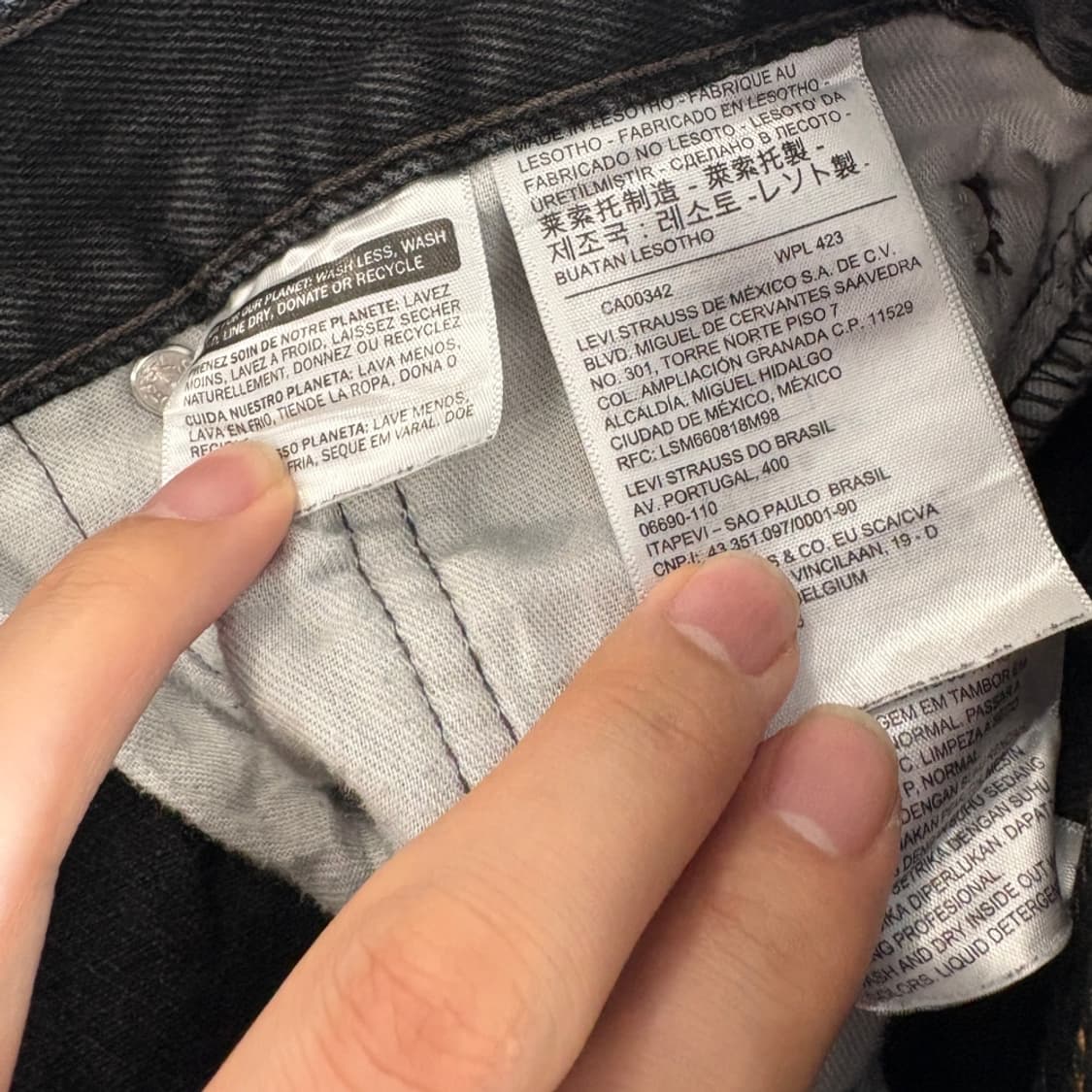 리바이스 정품 505 데님 블랙 팬츠  상품이미지10