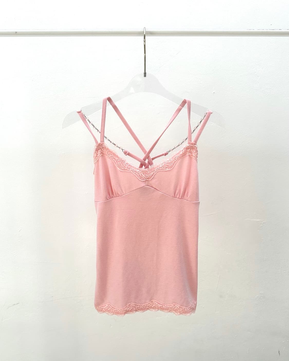 Pastel pink jewelry detail sleeveless  상품이미지4
