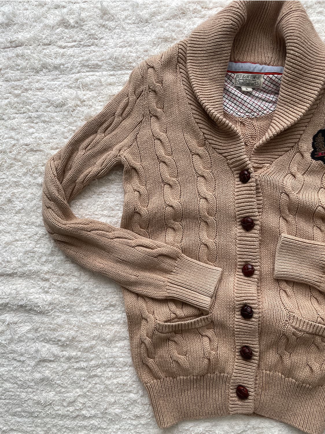 폴로진스 숄카라 우먼스 케이블 가디건 상품이미지4