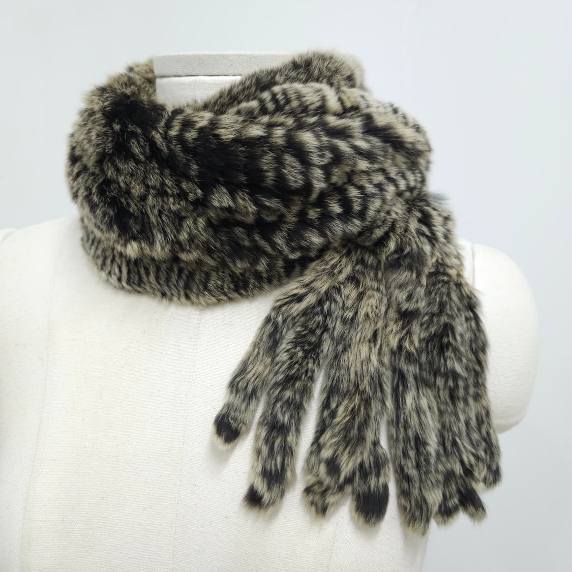 렉스 래빗퍼 니팅 롱 머플러 상품이미지3