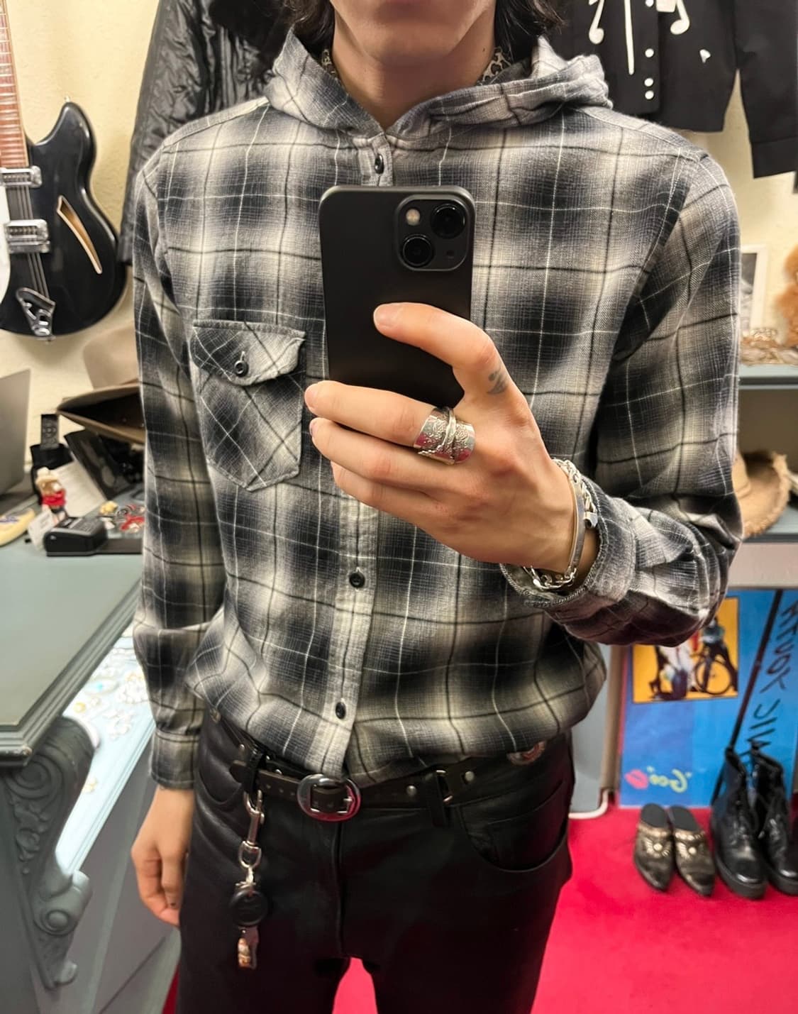 PLAID PATTERN WESTERN HOOD 상품이미지5