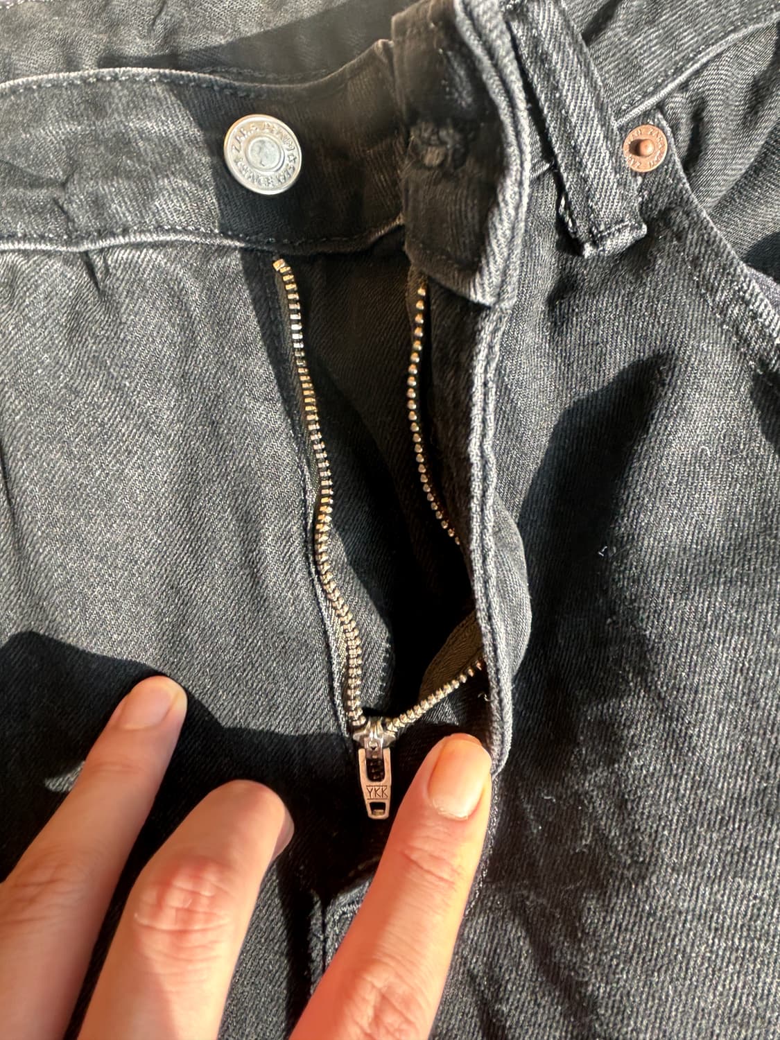 자라 와이드 스트레이트 블랙 데님 팬츠 상품이미지7