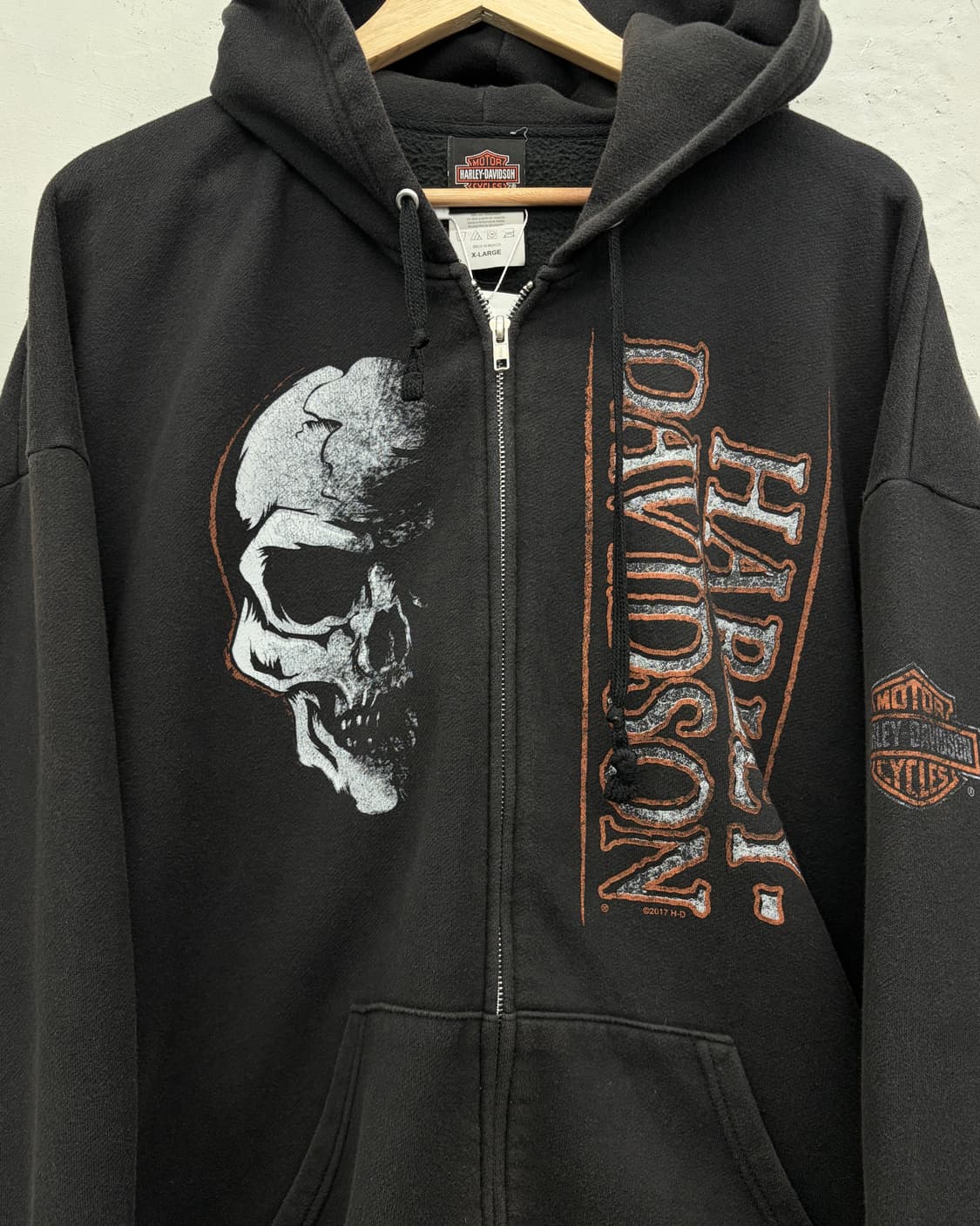 할리데이비슨 00s 본 그래픽 오버사이즈 집업 후디 상품이미지2