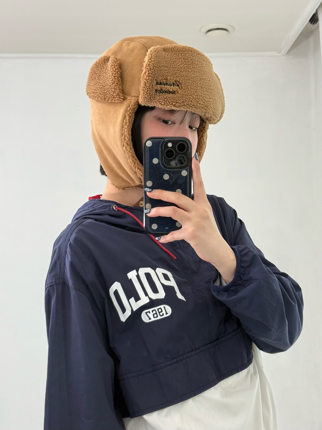 빈티지 베이지 브라운 트루퍼햇 상품이미지1