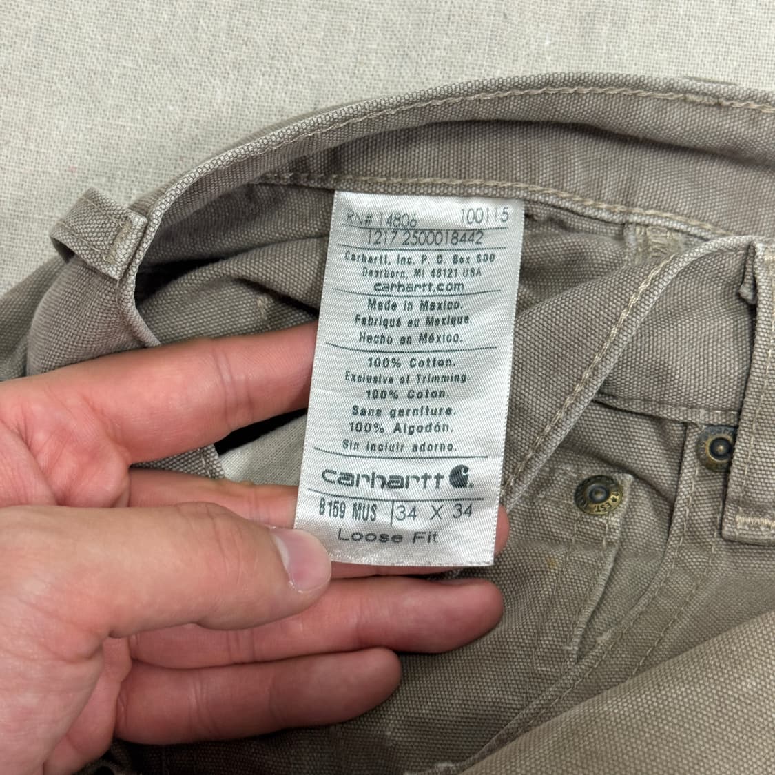 칼하트 빈티지 싱글니 브라운 카펜터 워크팬츠 34 상품이미지8