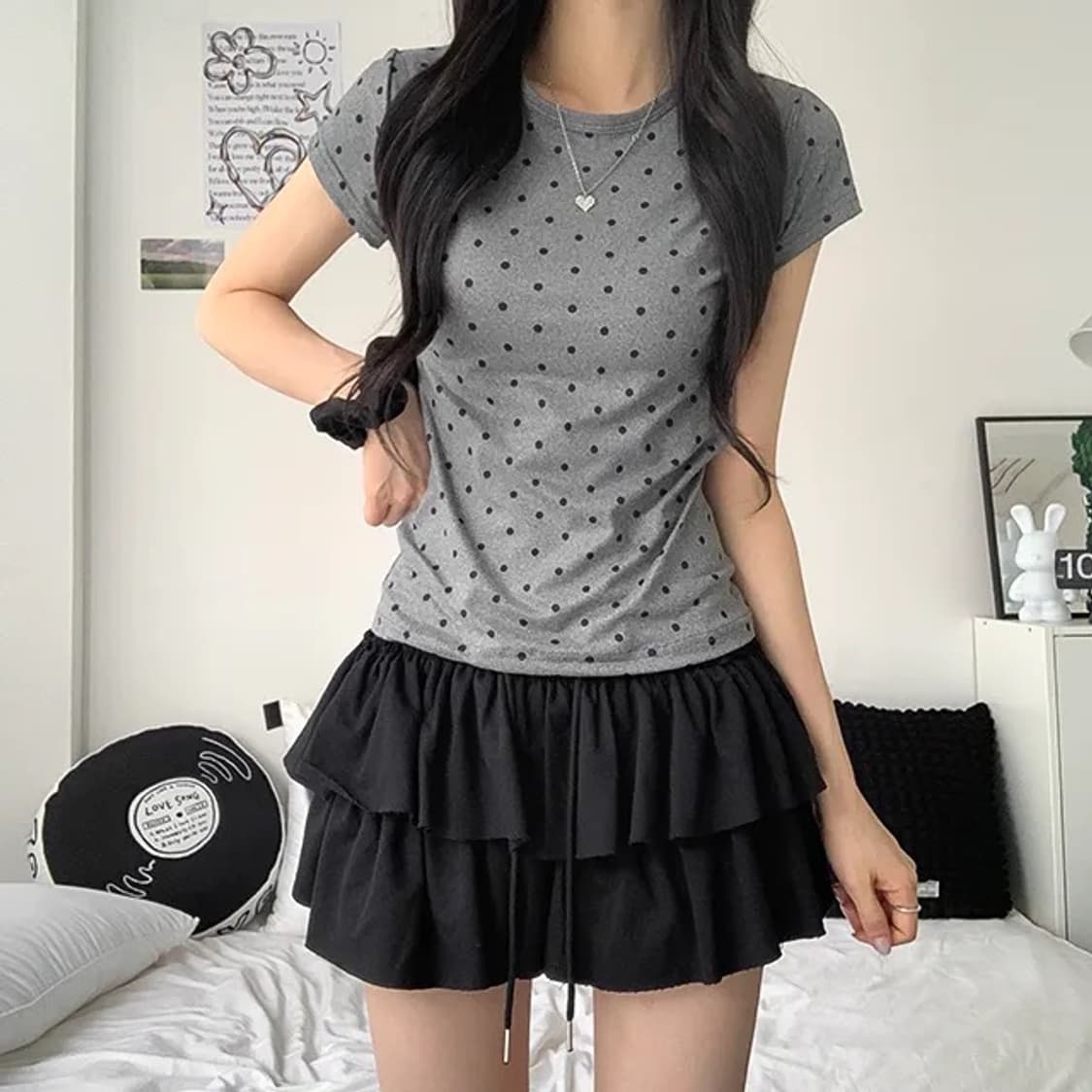 도트 반팔 그레이 상품이미지1