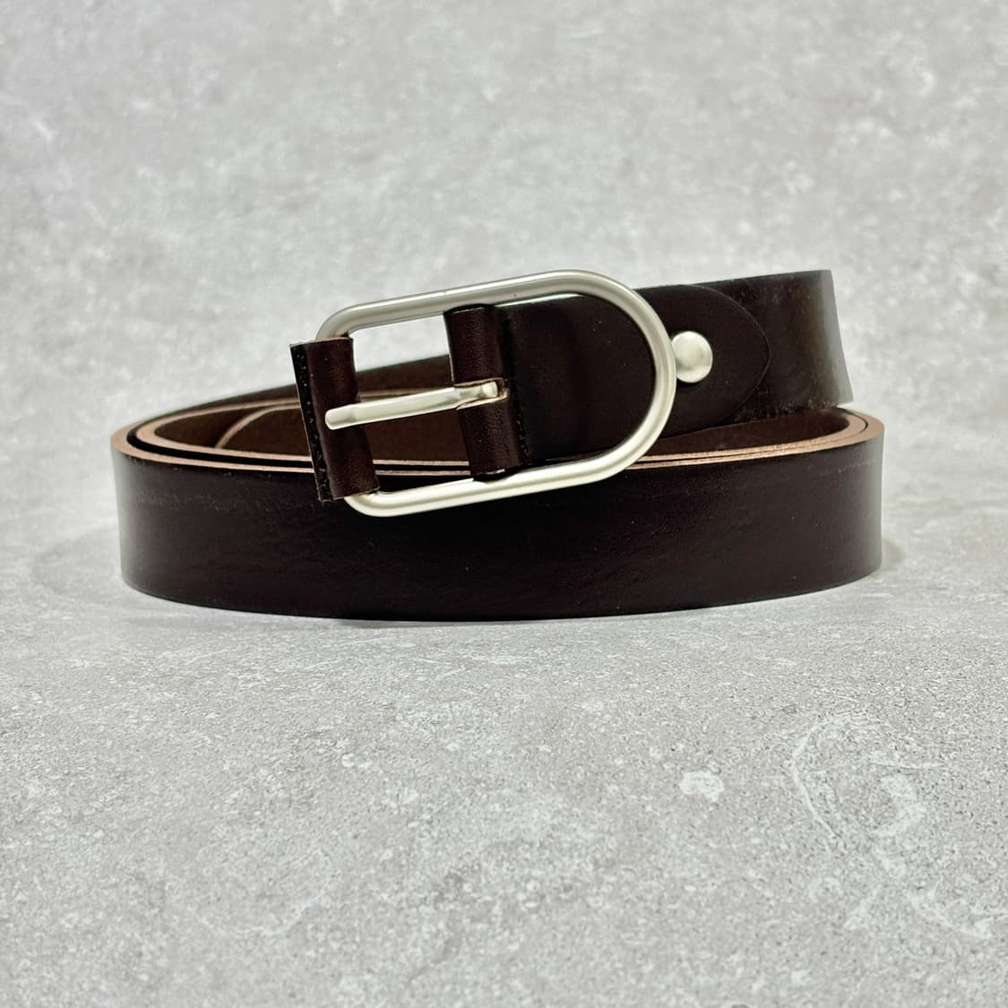 Oribell 로렌 캐주얼 버클 이탈리아 소가죽 웨스턴 벨트 브라운 상품이미지3