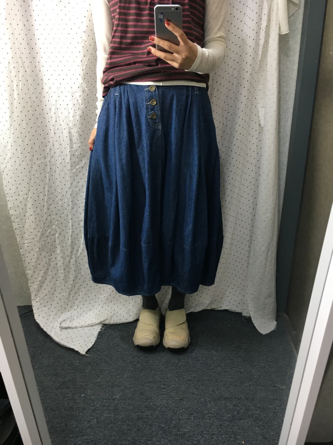 데님 벌룬핏 롱 스커트 상품이미지3