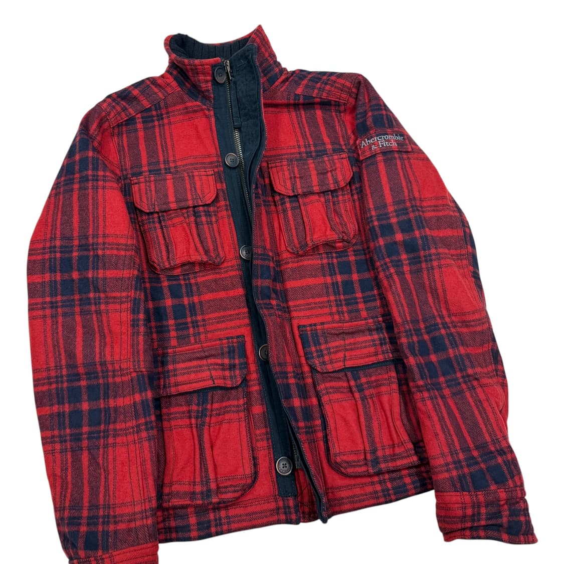 아베크롬비 빈티지 버팔로 헤비 울 체크 코트 필드자켓 레드 L 상품이미지2