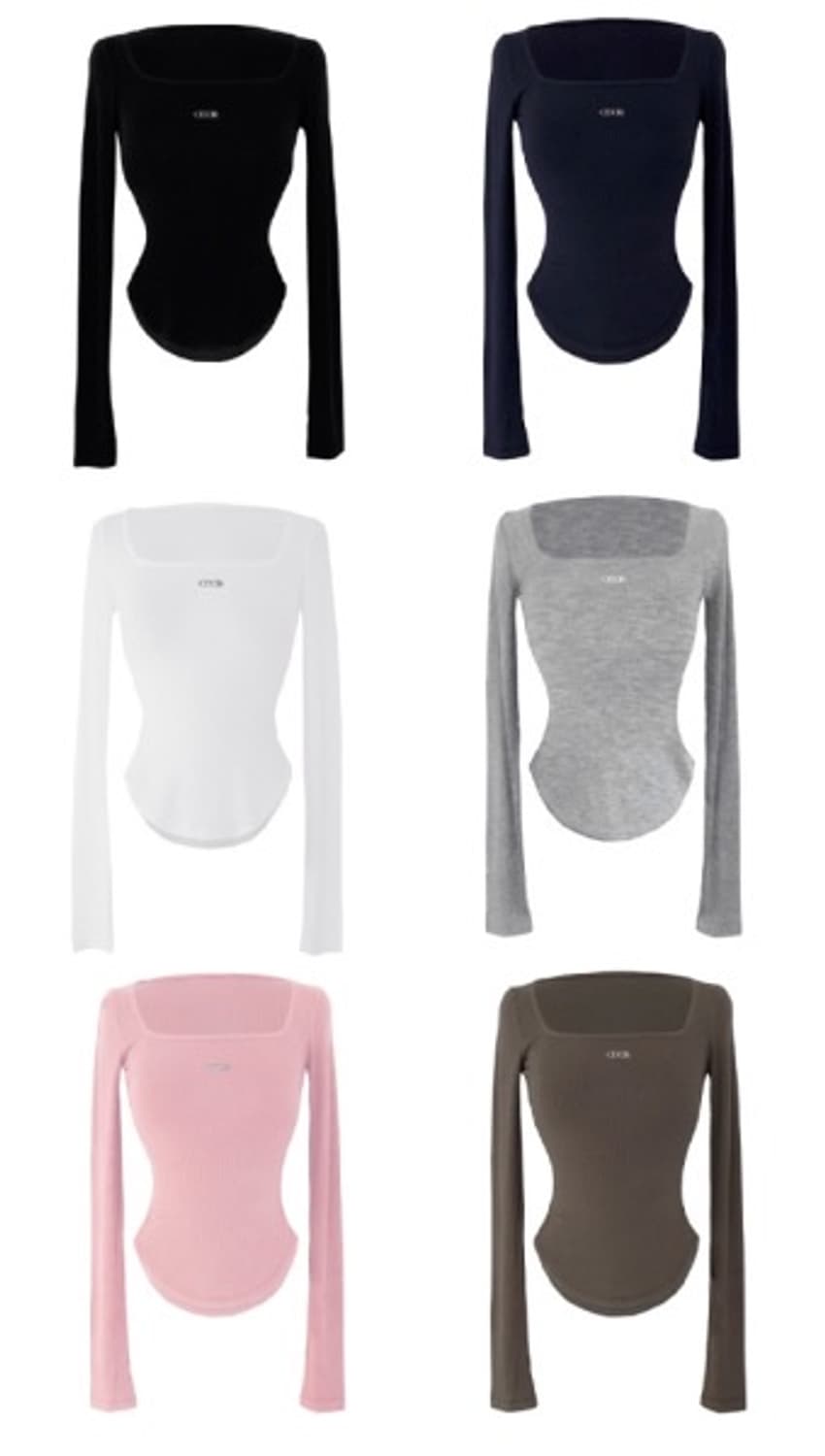 오도어 스퀘어넥 티셔츠 핑크 상품이미지1