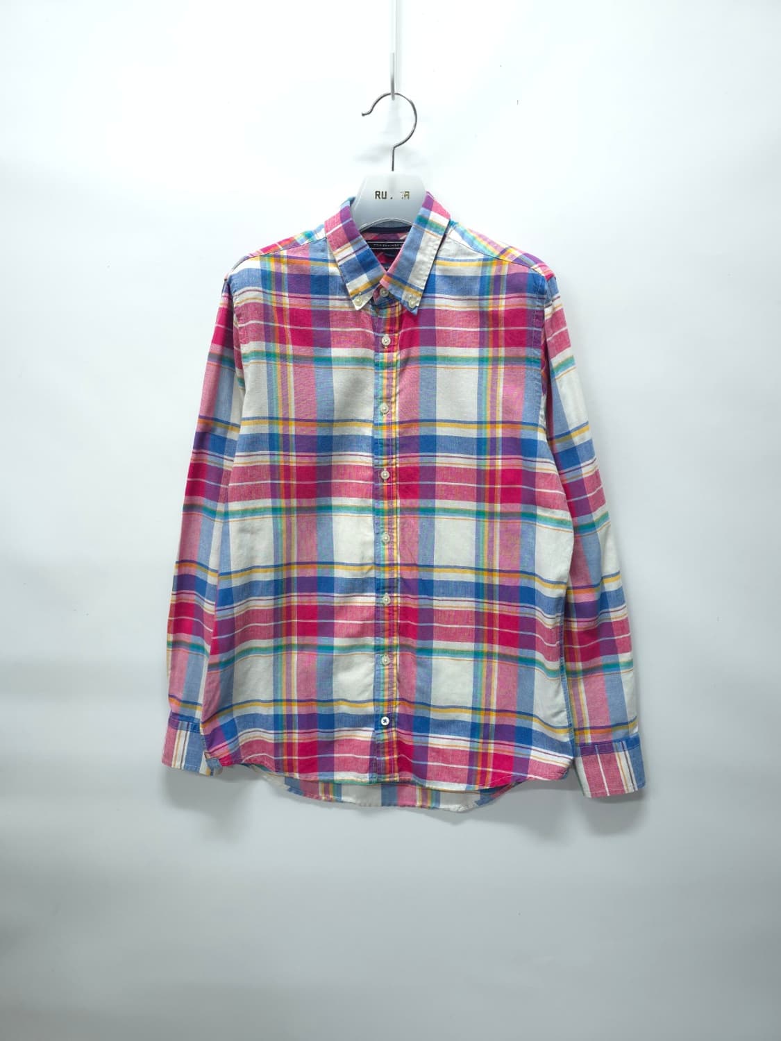 ​타미힐피거 코튼 린넨 체크 롤업 셔츠 (95~100) 상품이미지2