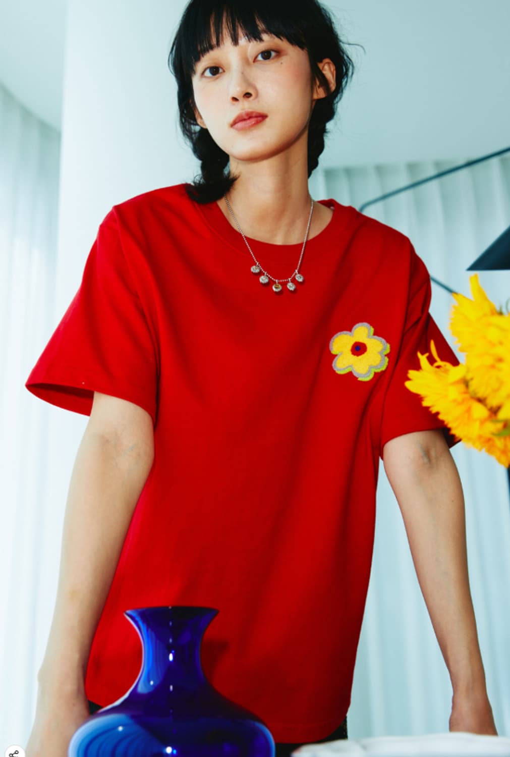 미스터차일드 베이비 플라워 반팔 티셔츠 레드 L 상품이미지3