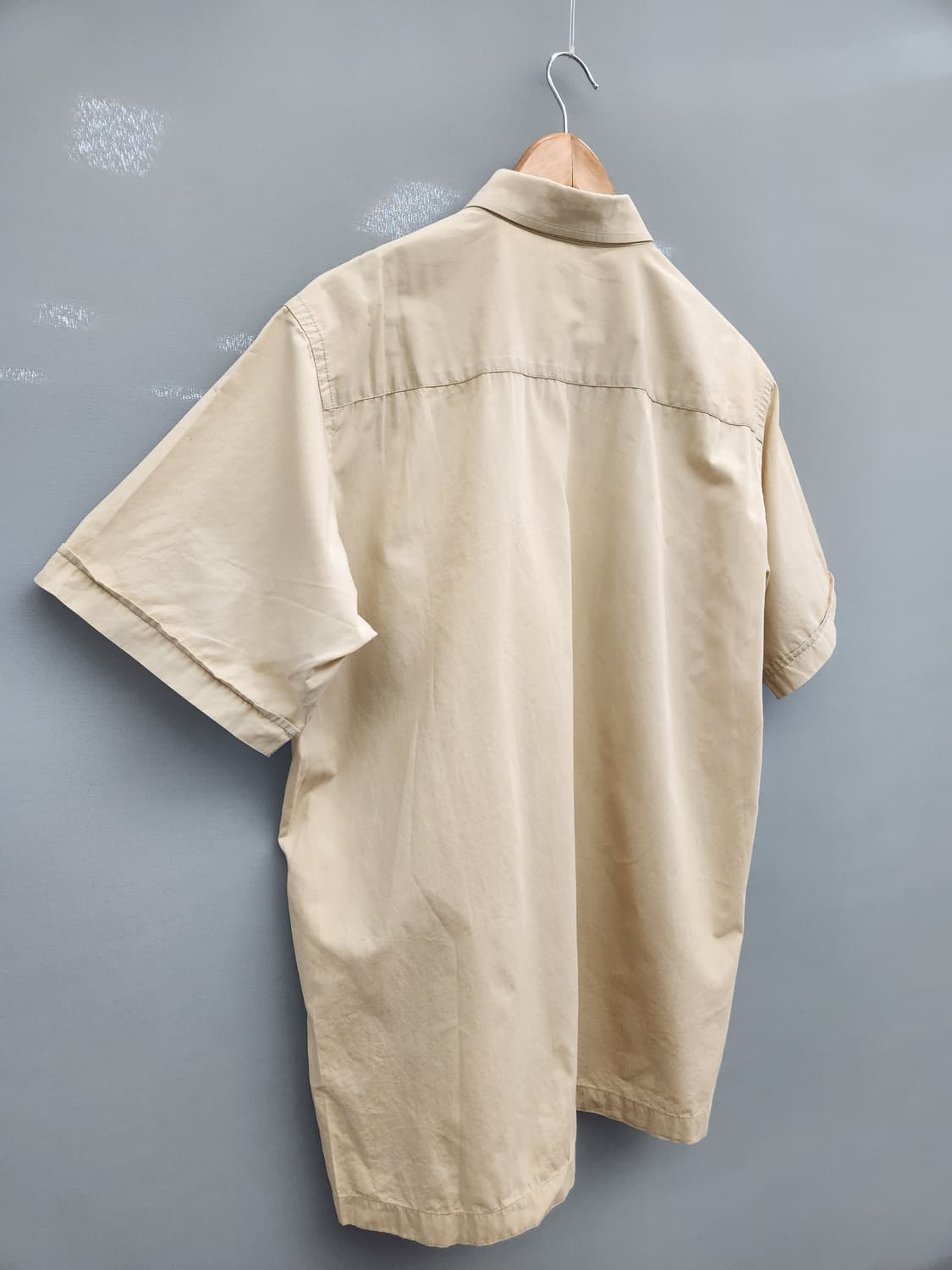 라코스테 로고 베이지 히든 반팔 셔츠 상품이미지6