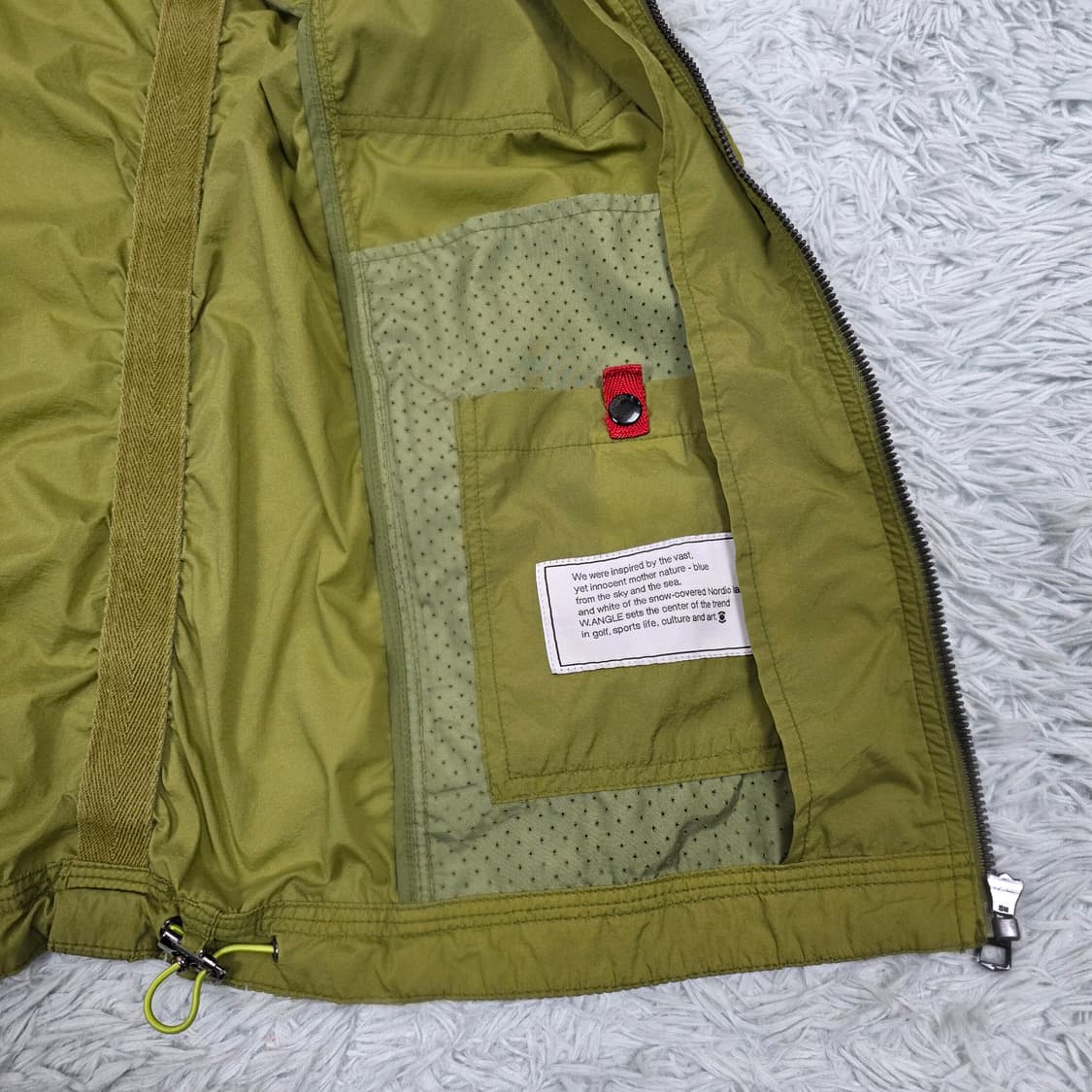 와이드앵글 남성 후드수납식 바람막이 카키 100 상품이미지7