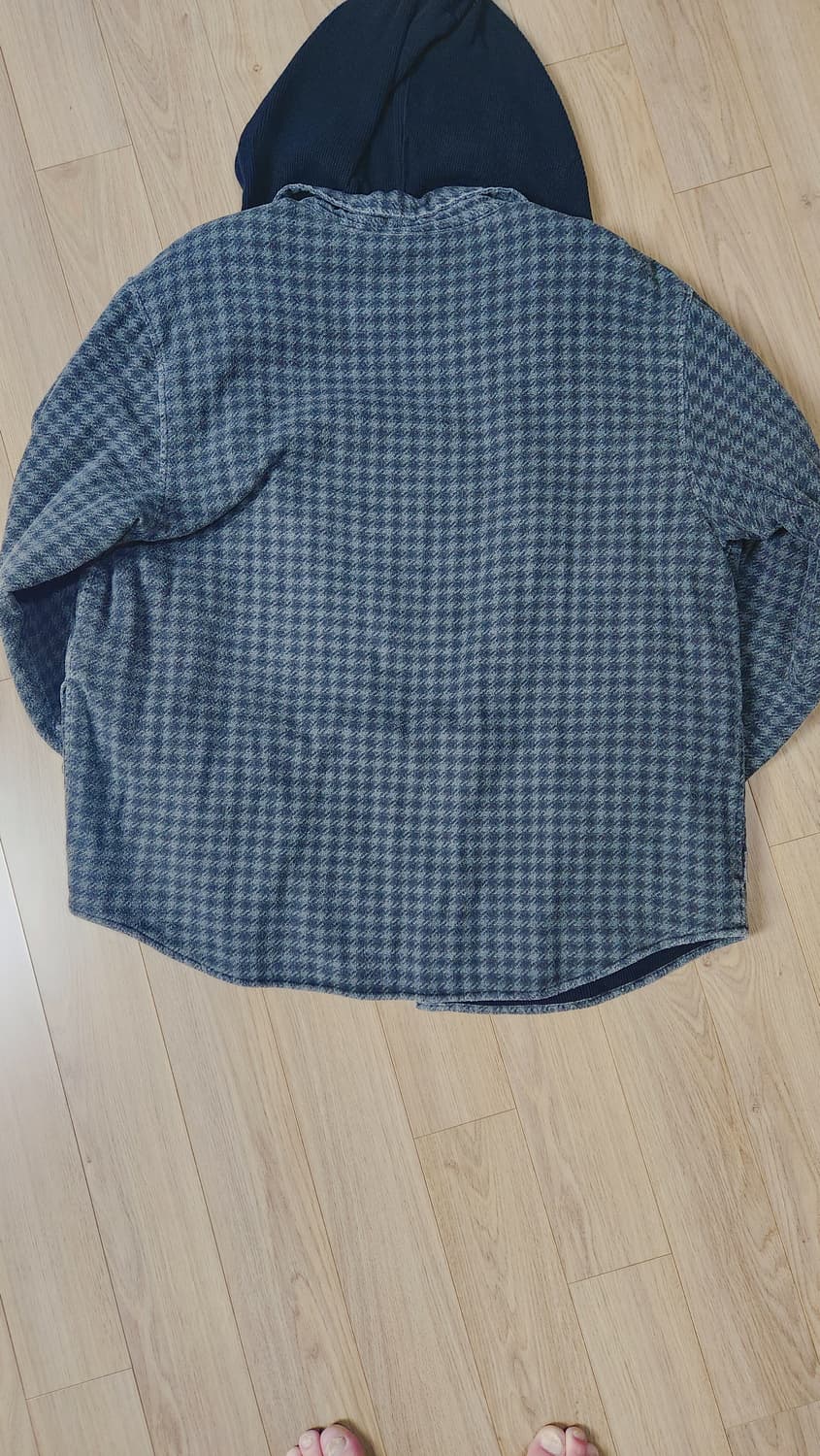 새상품 슈프림 하운드스투스 플란넬 후드 셔츠 블랙 - 22FW 상품이미지4