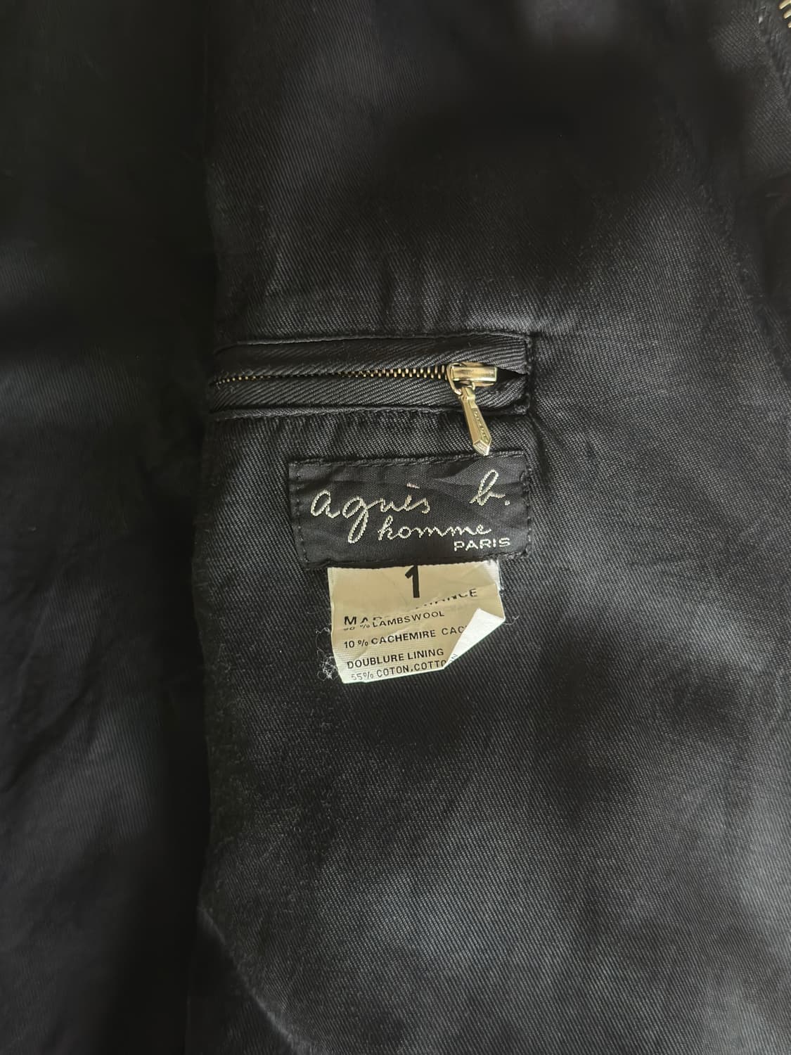 90s agnes b homme harringbone jacket 상품이미지4
