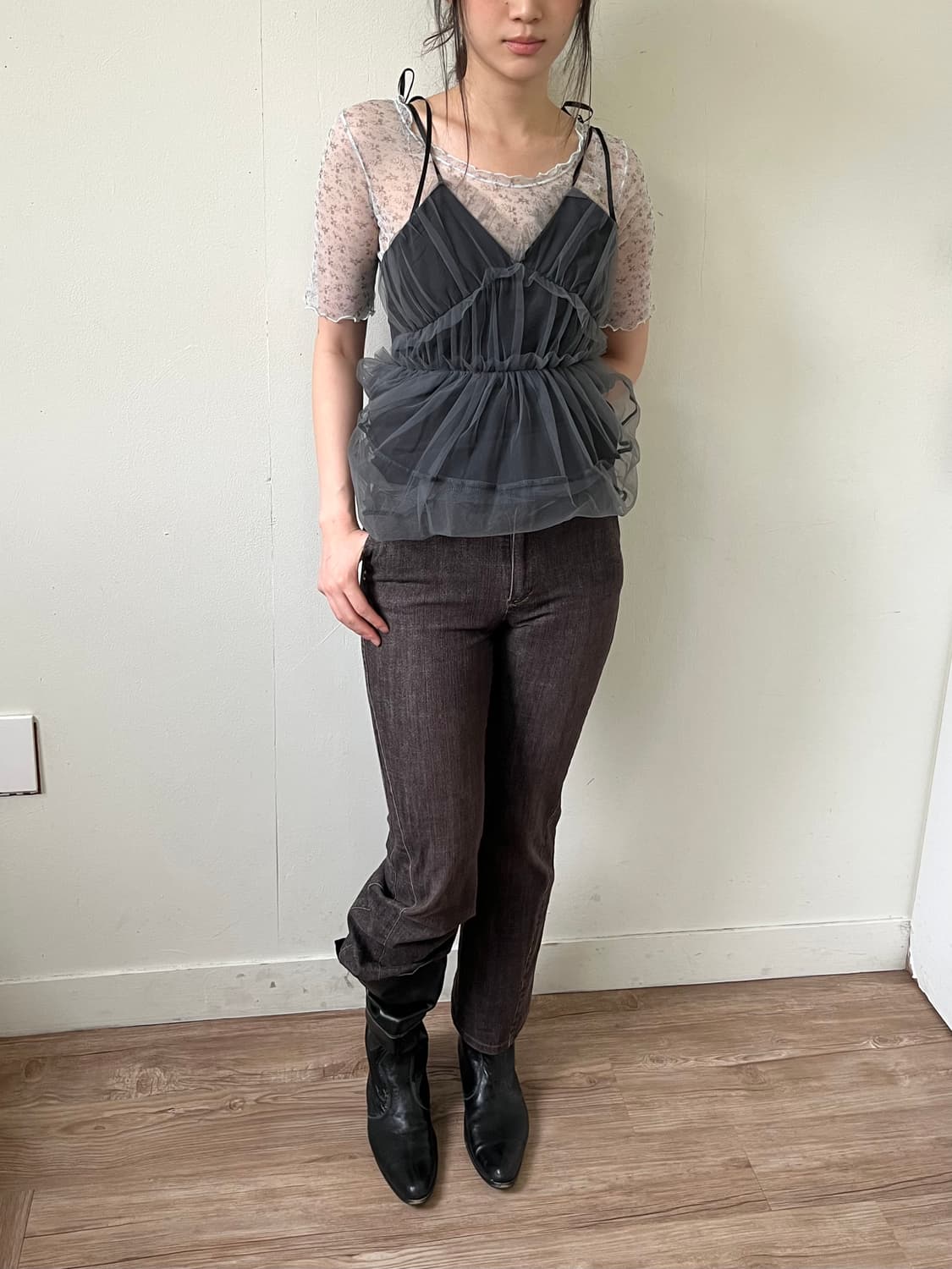 ETERNO BELLEZZA 후크 포켓 데님 진 상품이미지3