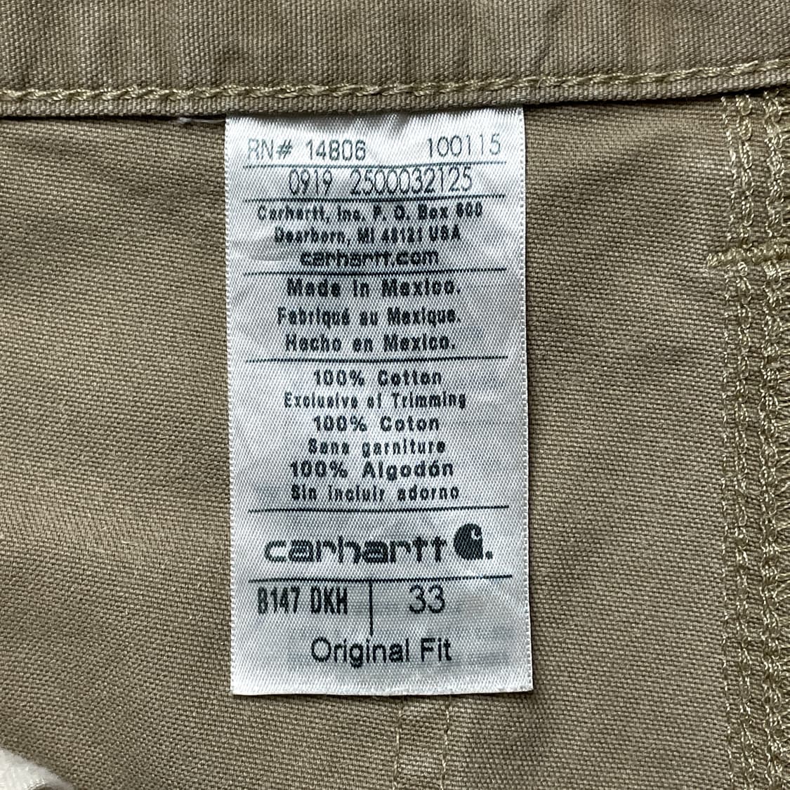 CARHARTT 칼하트 베이지 캔버스 카고 카펜터 쇼츠 A00984 상품이미지10