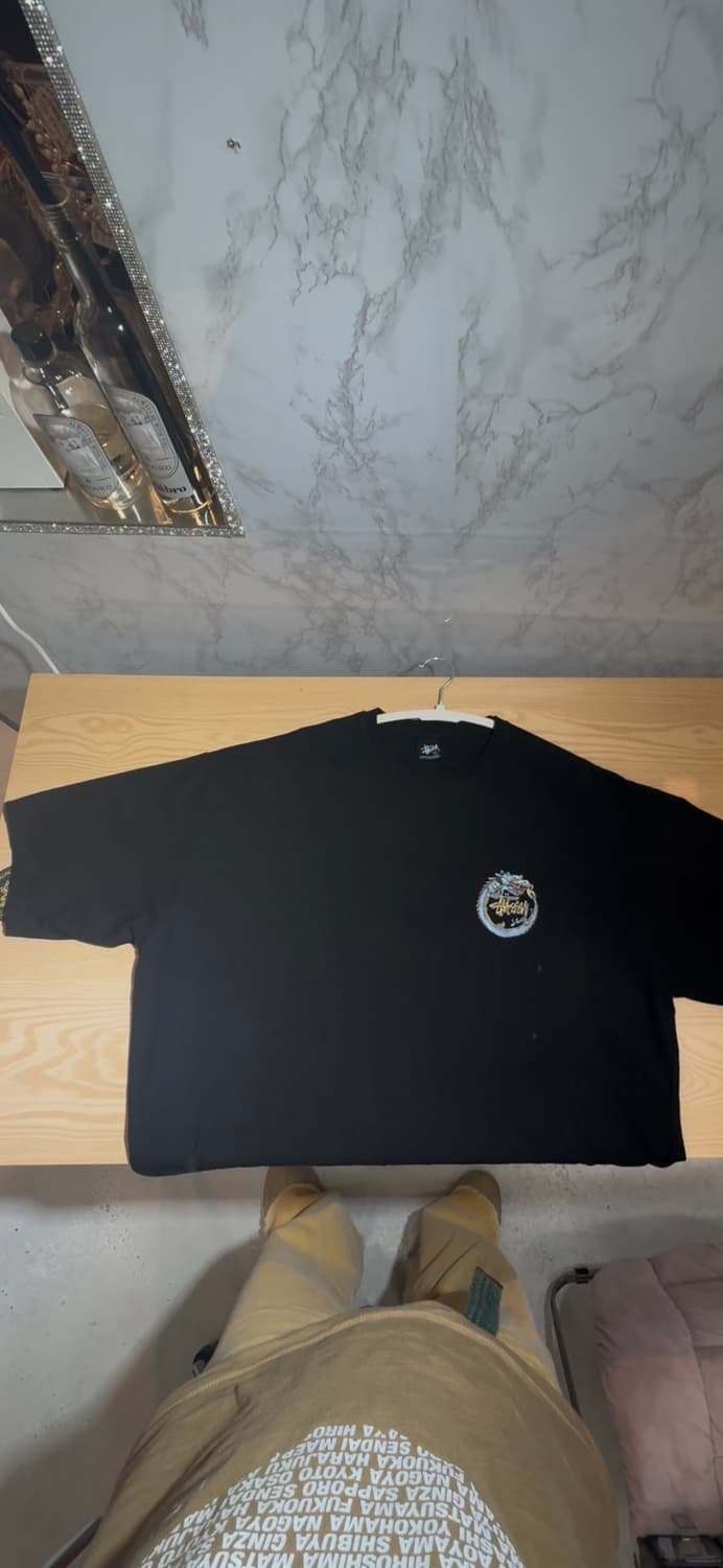 STUSSY 드래곤 서클 로고 반팔 티셔츠 (블랙) 상품이미지4