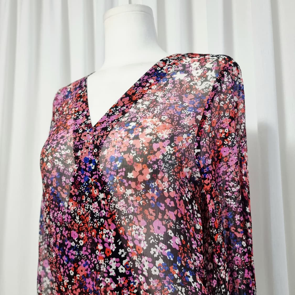 마쥬 maje 실크100 시스루 블라우스 (55/표기1) 상태최상 상품이미지7