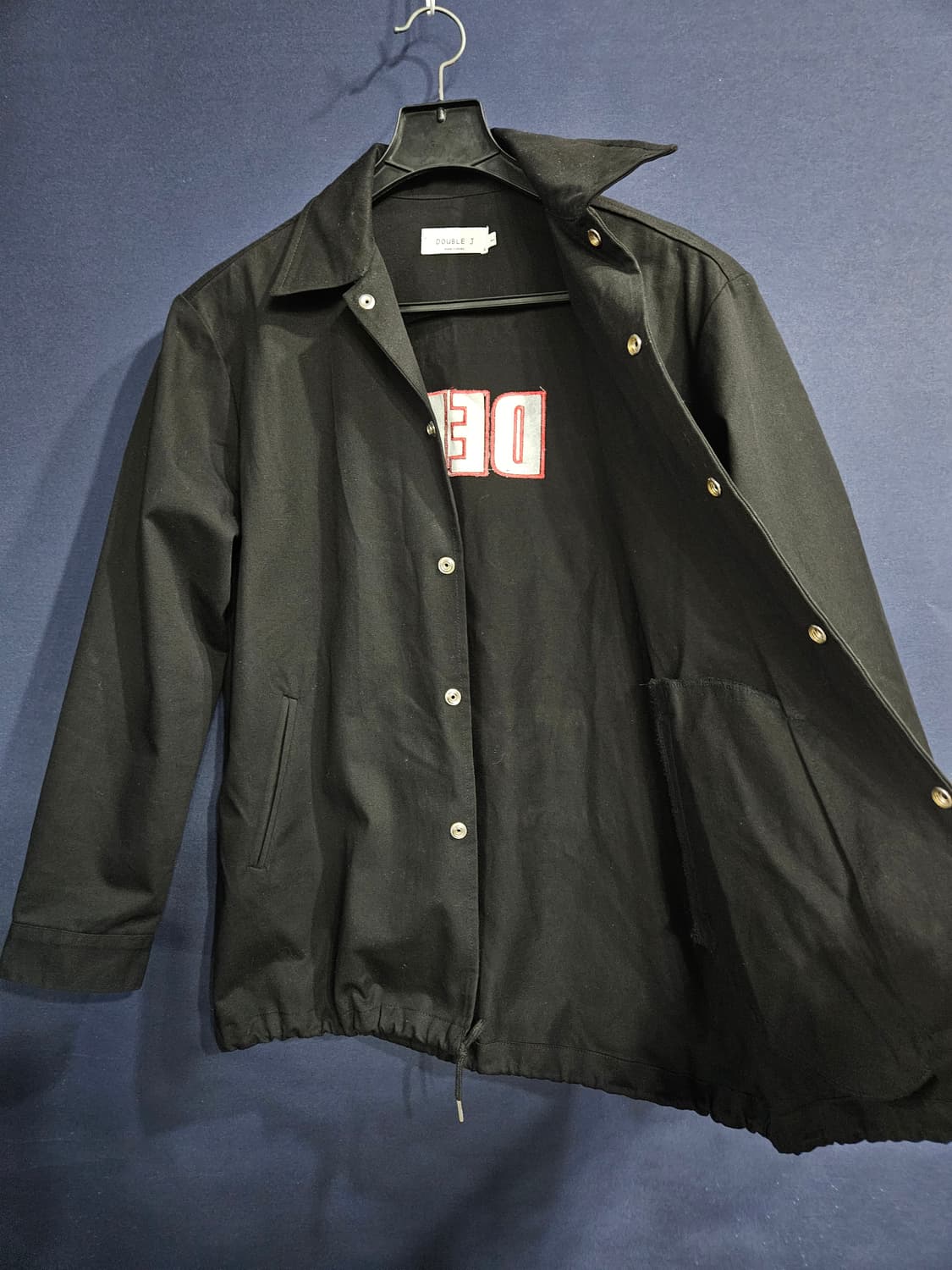 더블제이 프린팅 블랙 남성 세미오버핏 100 데님자켓  상품이미지8