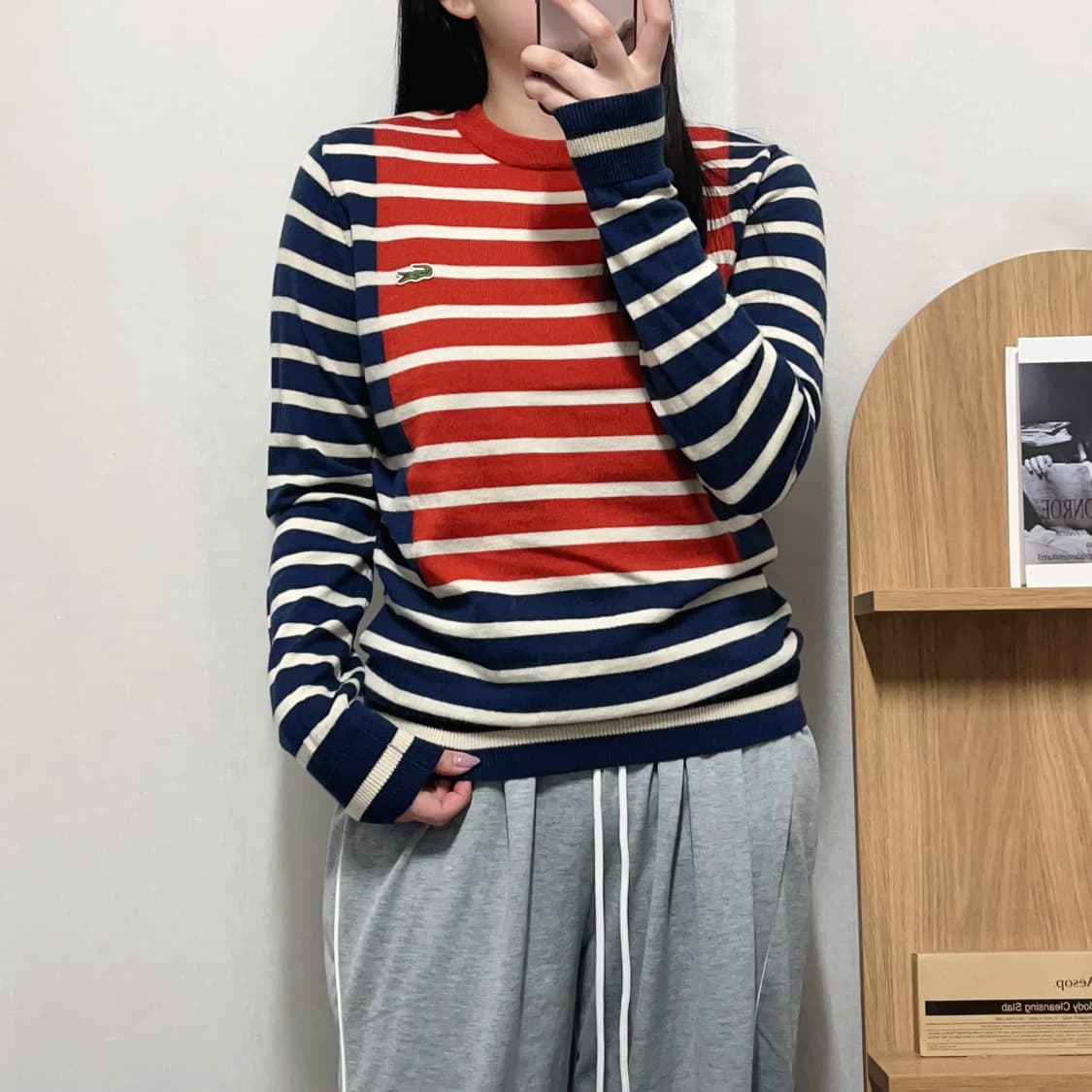 [정품] 라코스테 네이비오렌지 단가라 니트 [ 3 ] 상품이미지2