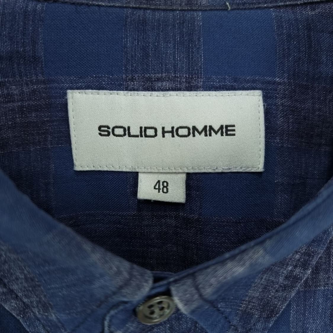 [솔리드 옴므] 체크 셔츠 네이비 P01532 상품이미지7