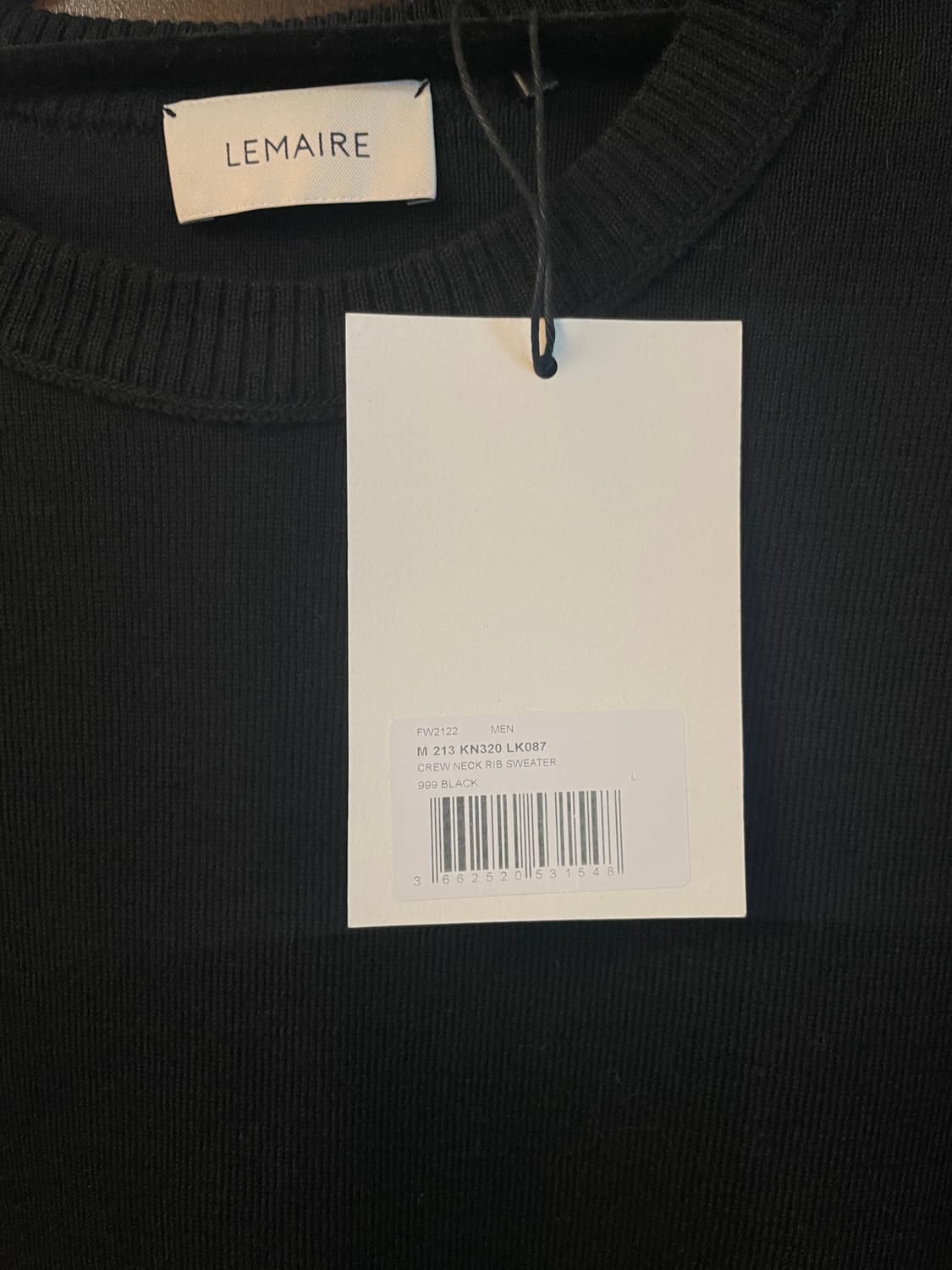 르메르 크루넥 립 스웨터 블랙 M 상품이미지2