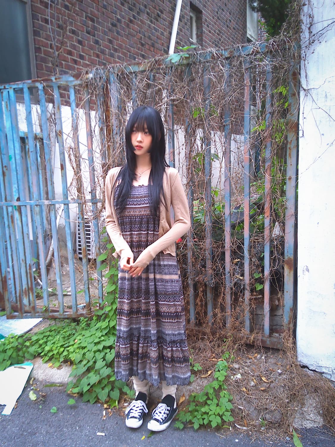 Brown Line Button Cardigan 상품이미지5