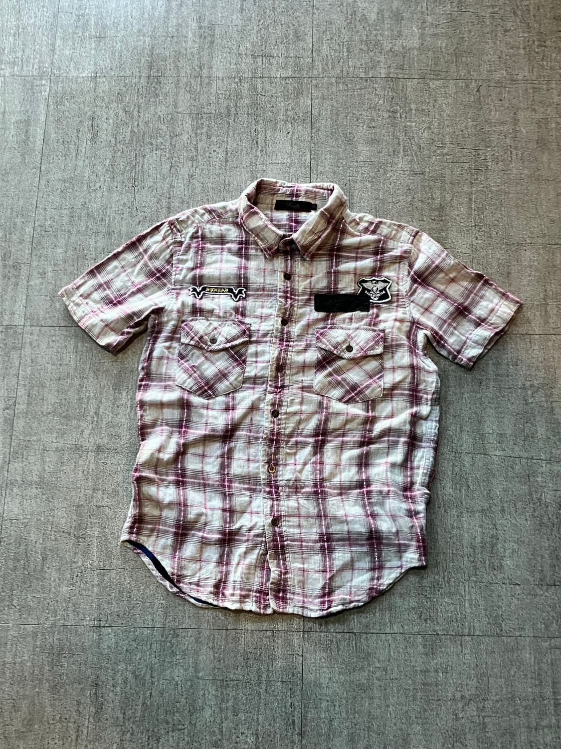 일본빈티지 Devalte 핀터깔y2k 오리엔탈고딕펑크 글리터 반팔셔츠 상품이미지1