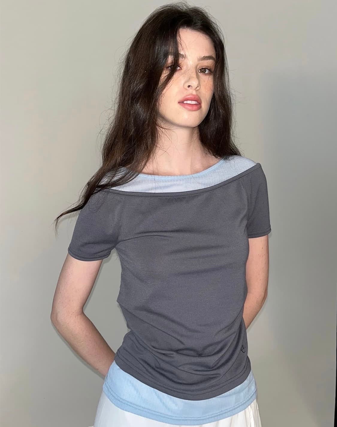 플레이스스튜디오 더블 레이어드 슬림핏 반팔 새상품 상품이미지1