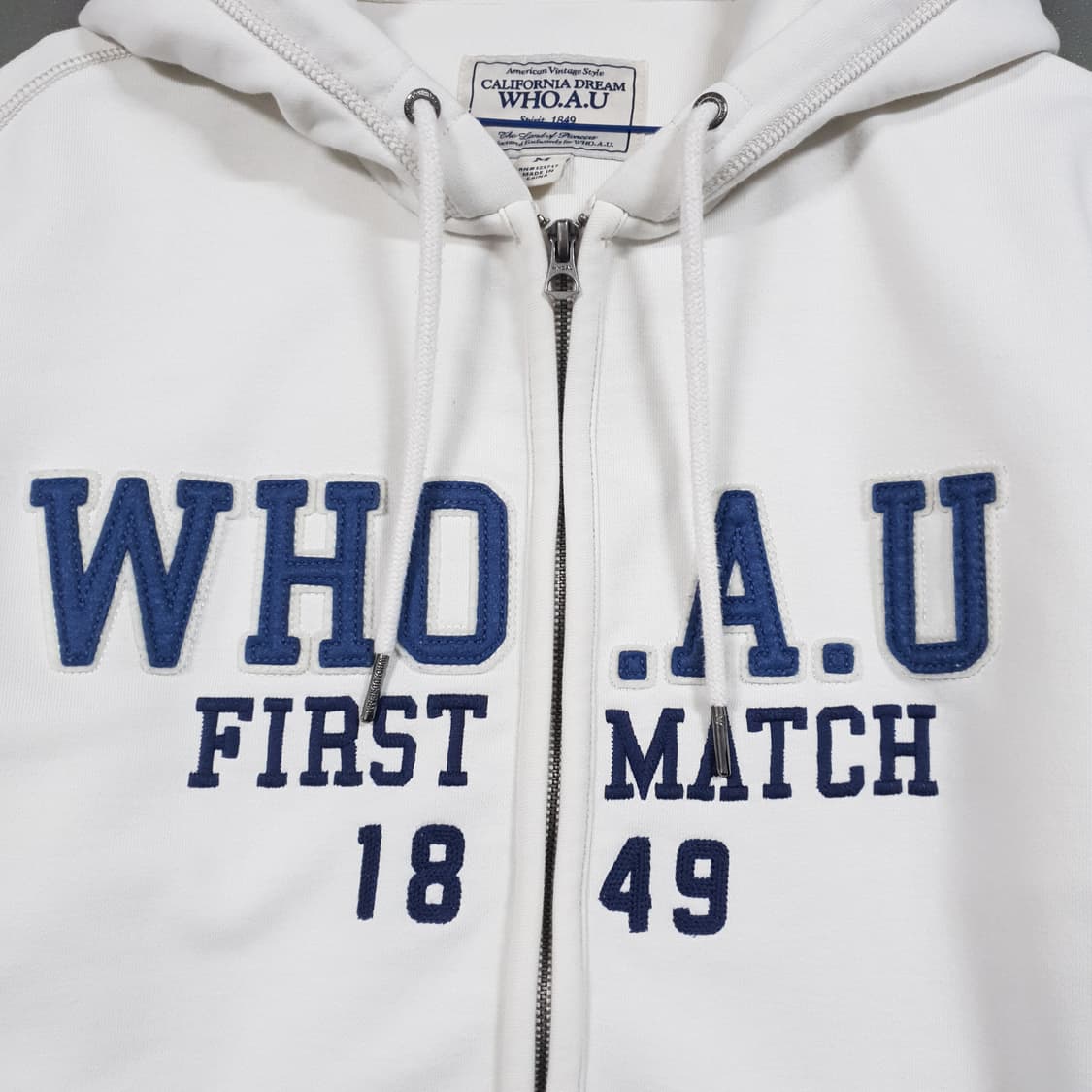 실측 XL) 후아유 신형 22FW 시그니처 빅로고 후드집업 자켓 화이트 상품이미지2