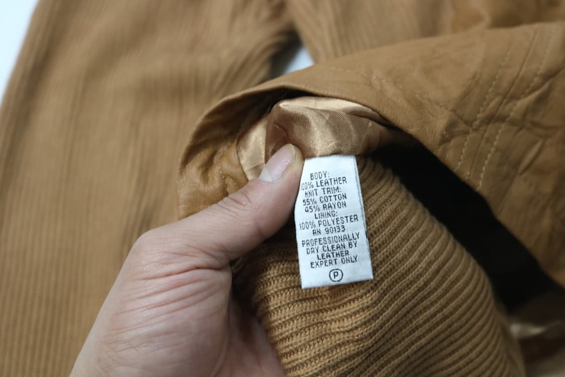 Linea 리네아 빈티지 레더 니트 배색 포켓 자켓 (XL) 상품이미지9