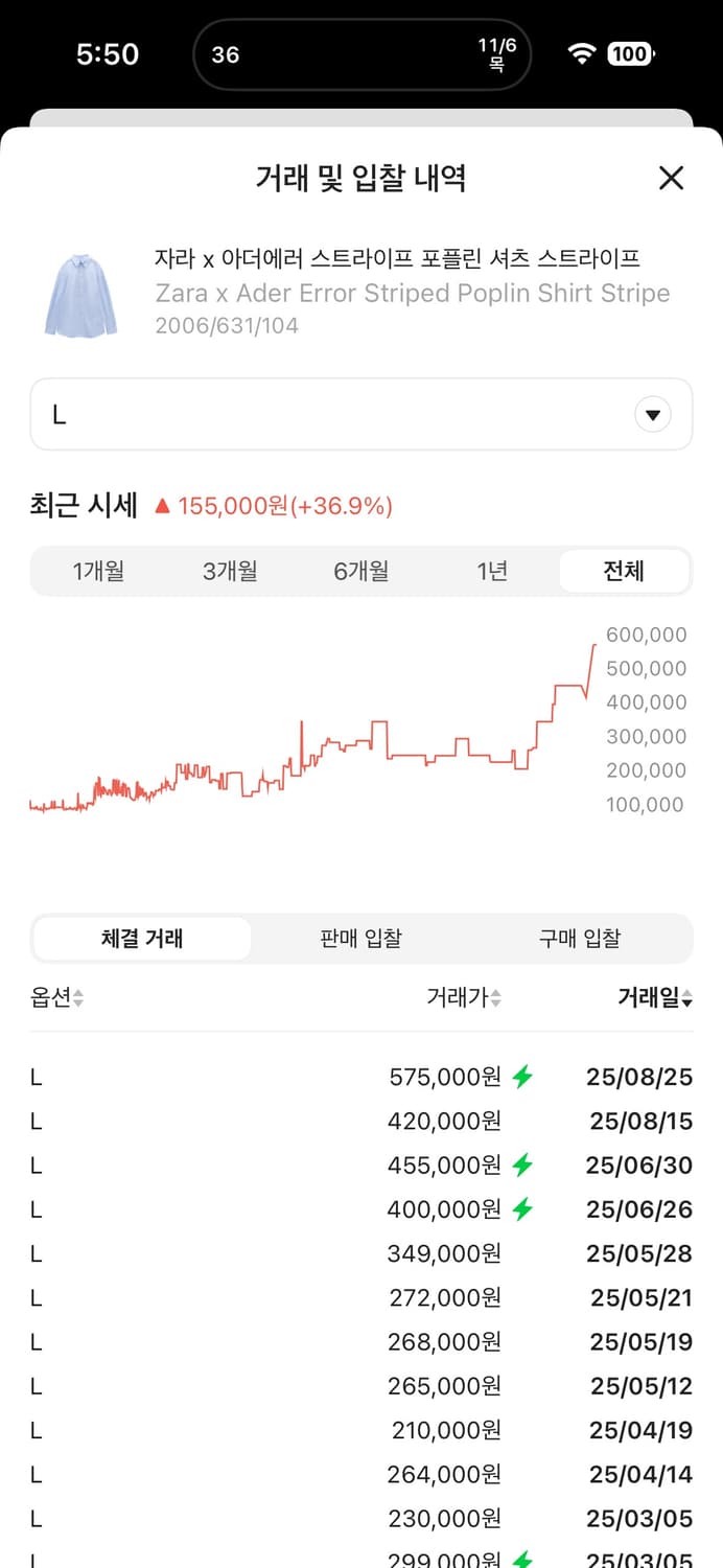 [L] 자라 X 아더에러 스트라이프 포폴린 셔츠 상품이미지10
